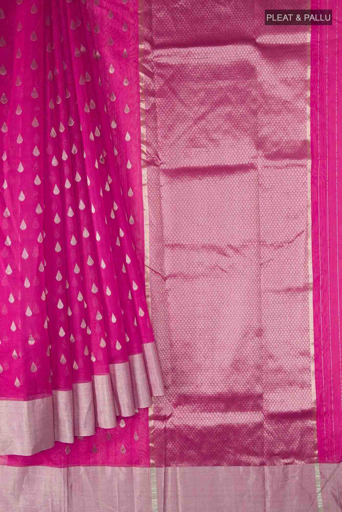 Pink Chanderi Silk Cotton Saree