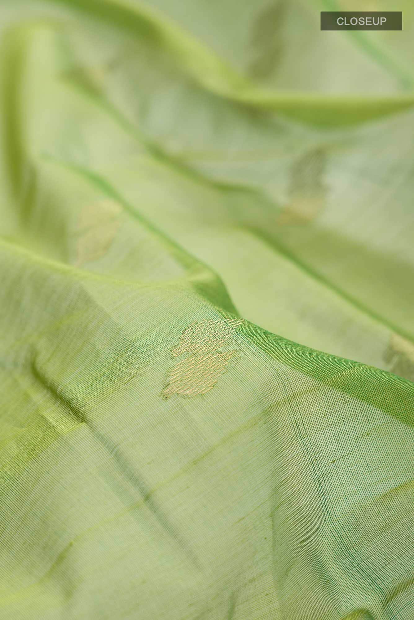 Green Chanderi Silk Cotton Saree