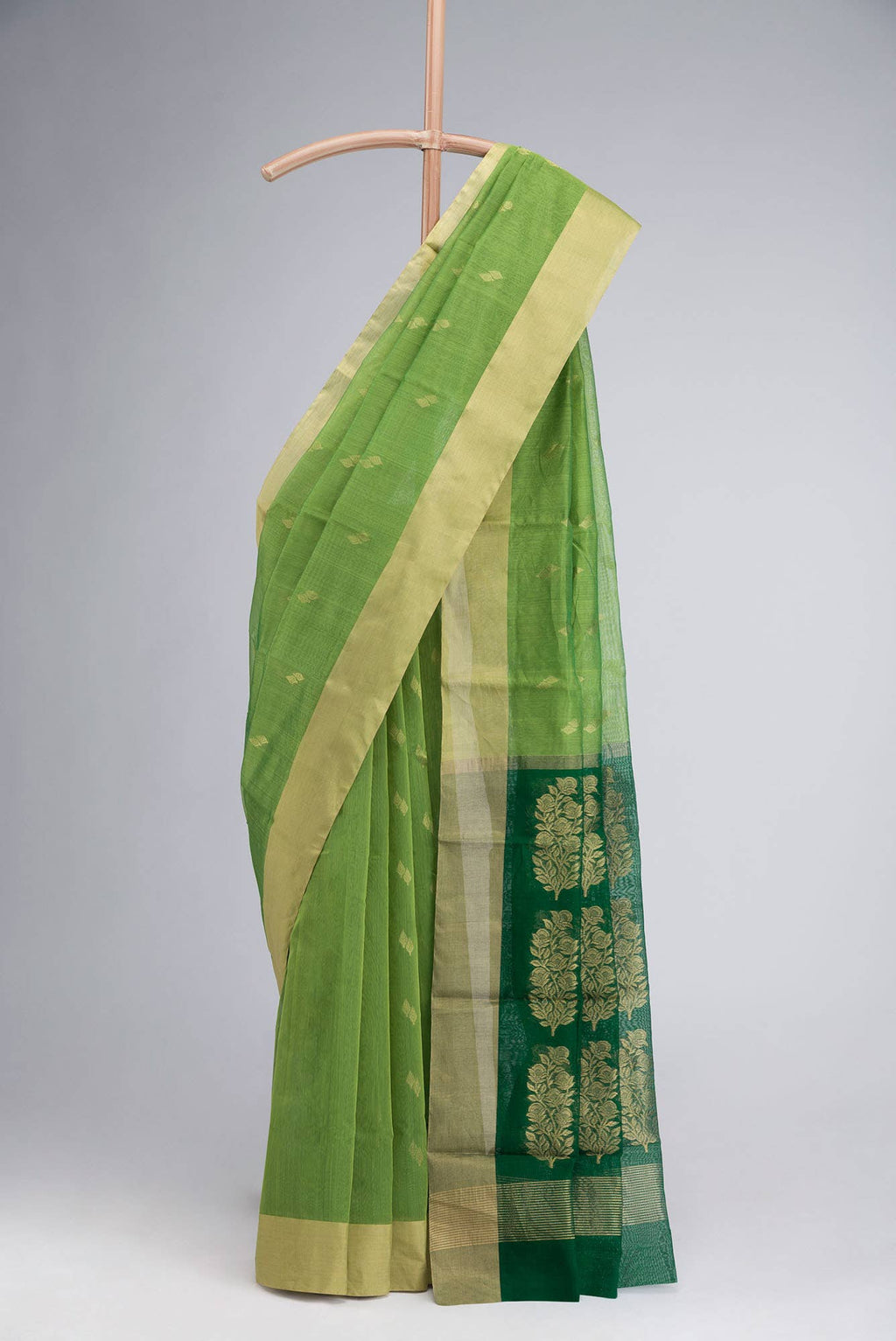 Green Chanderi Silk Cotton Saree