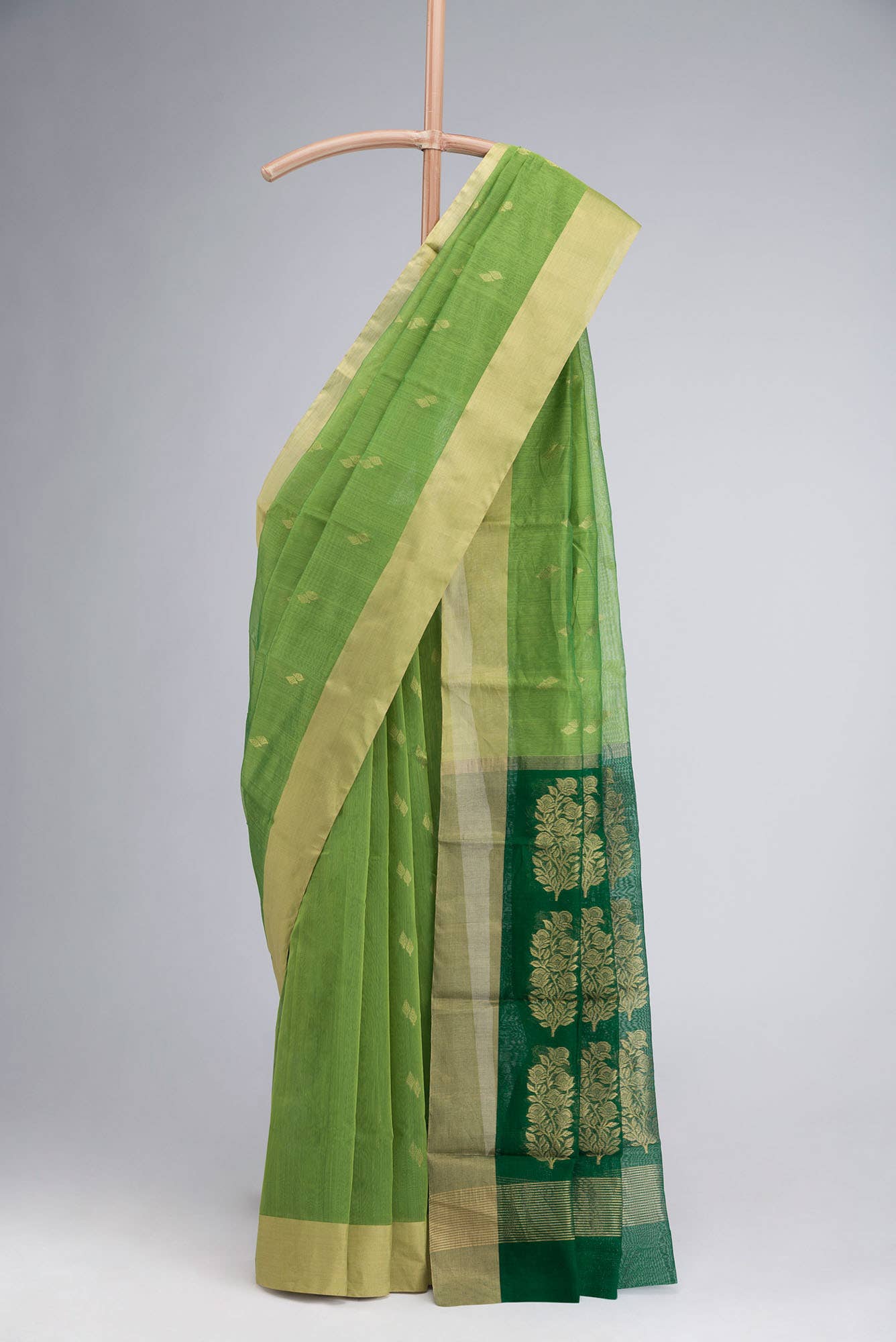 Green Chanderi Silk Cotton Saree