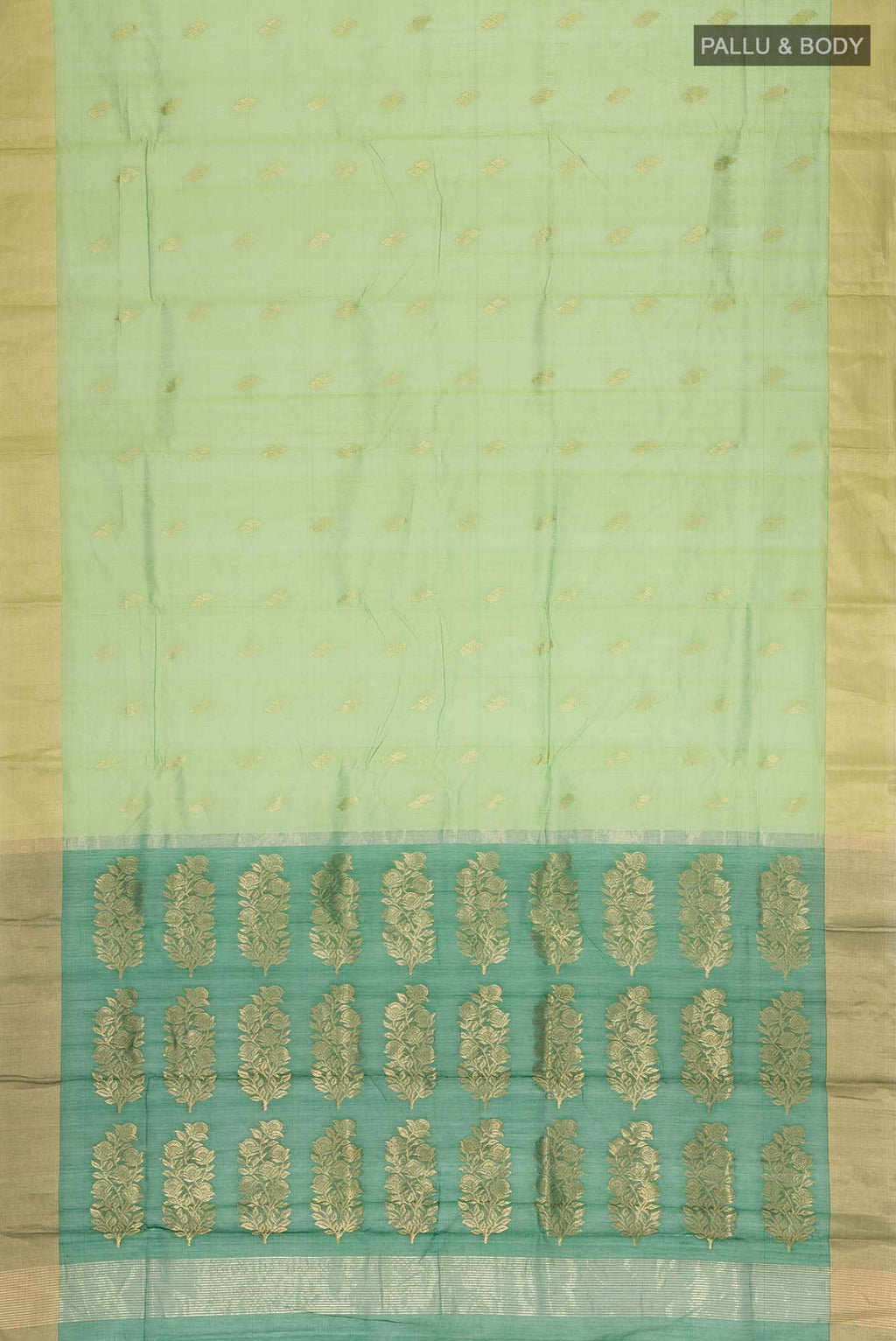 Green Chanderi Silk Cotton Saree