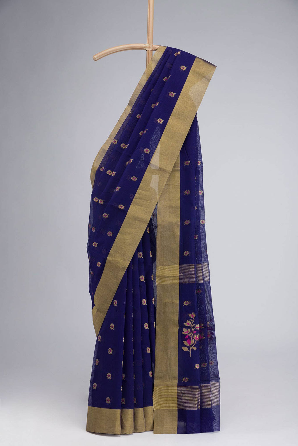 Blue Chanderi Silk Cotton Saree