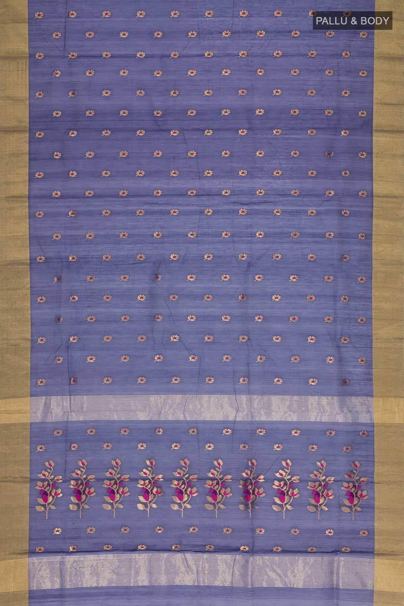 Blue Chanderi Silk Cotton Saree