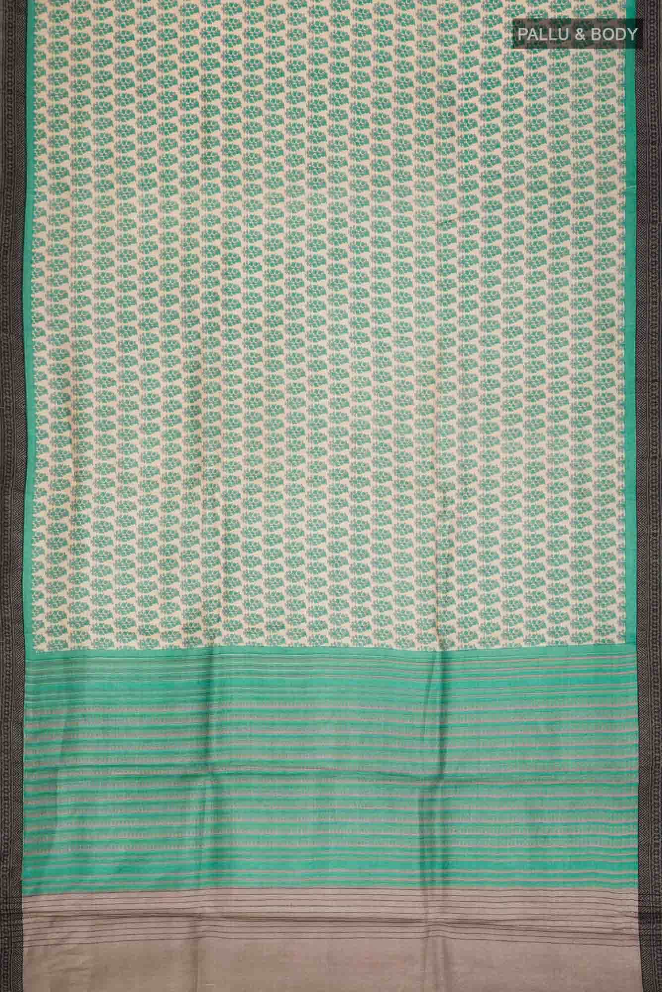 Beige Pashmina Silk Saree