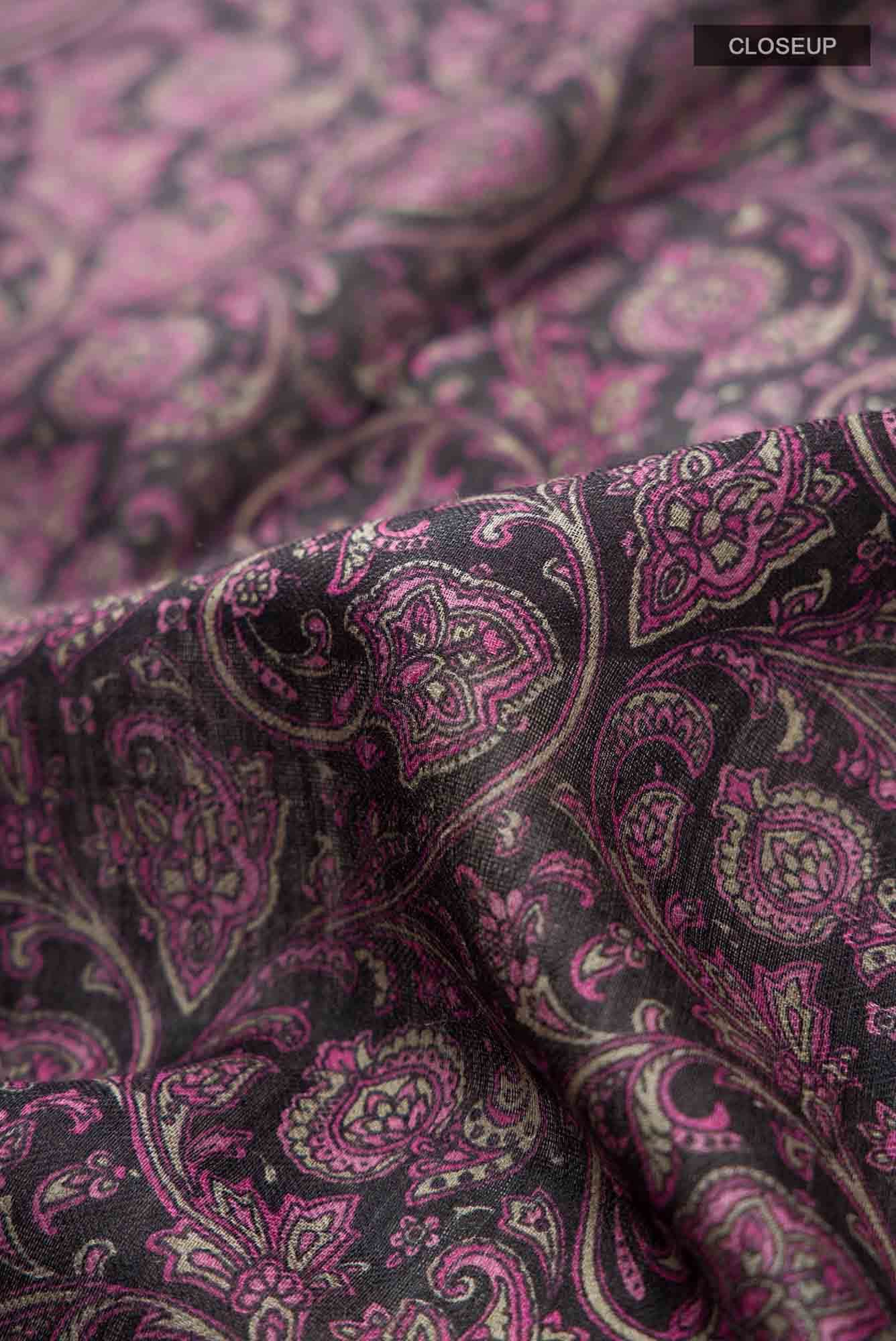 Black Pashmina Silk Saree