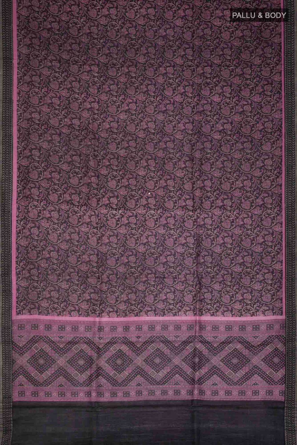 Black Pashmina Silk Saree