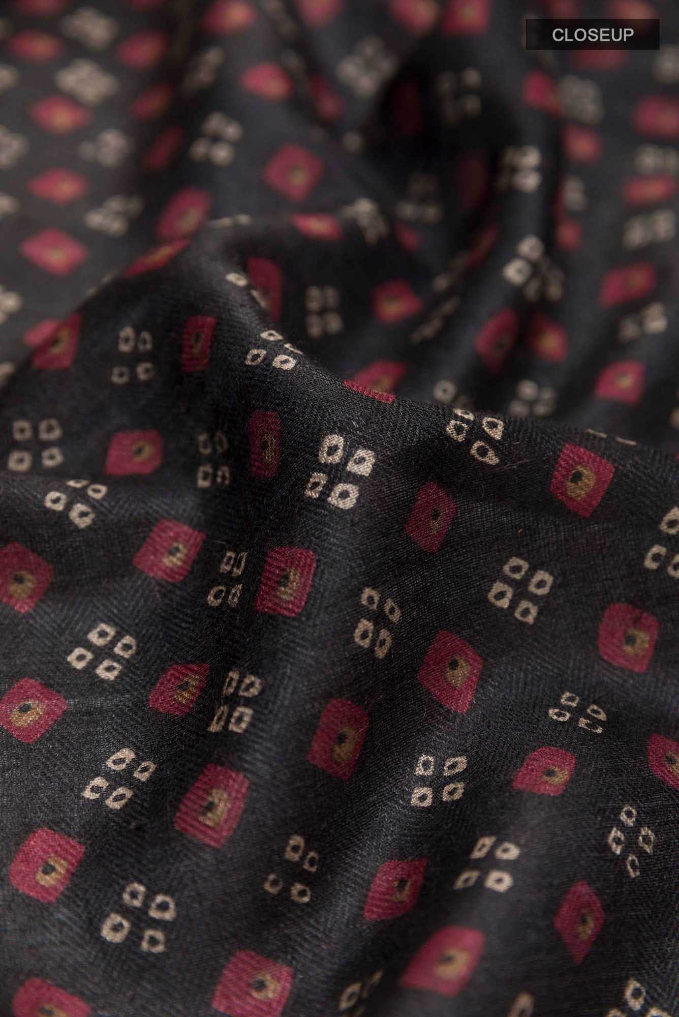 Black Pashmina Silk Saree