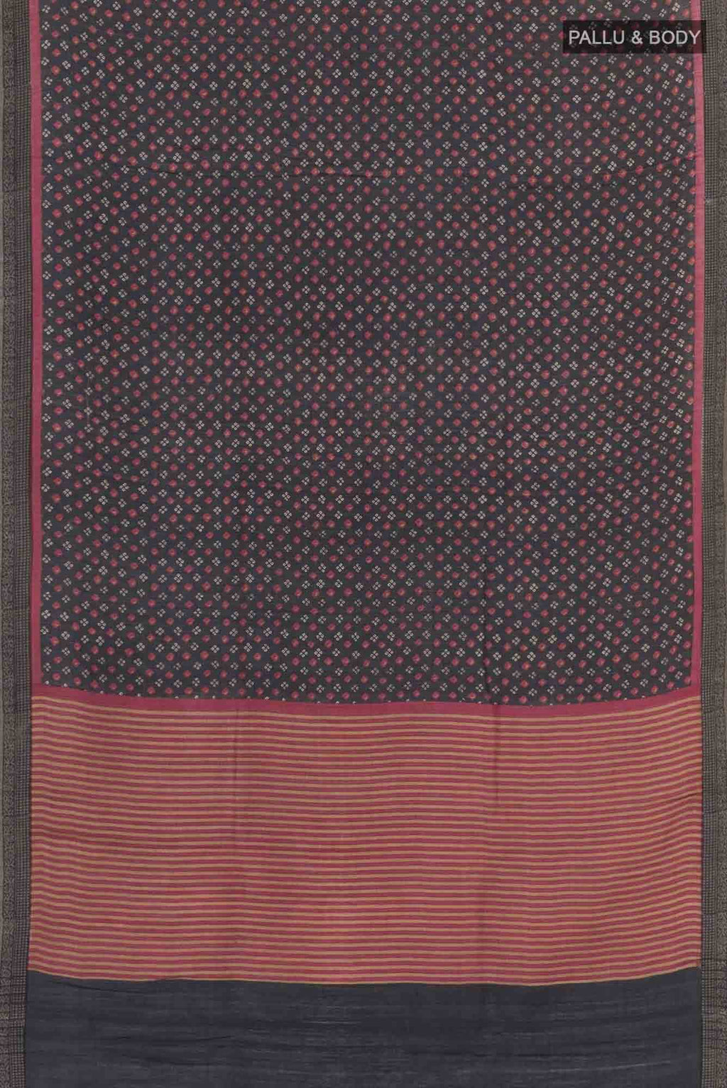 Black Pashmina Silk Saree