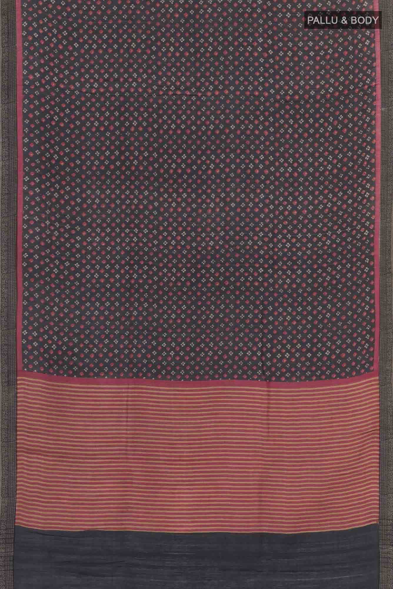 Black Pashmina Silk Saree