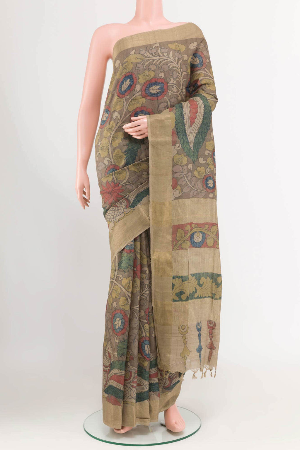 Brown Tussar Saree
