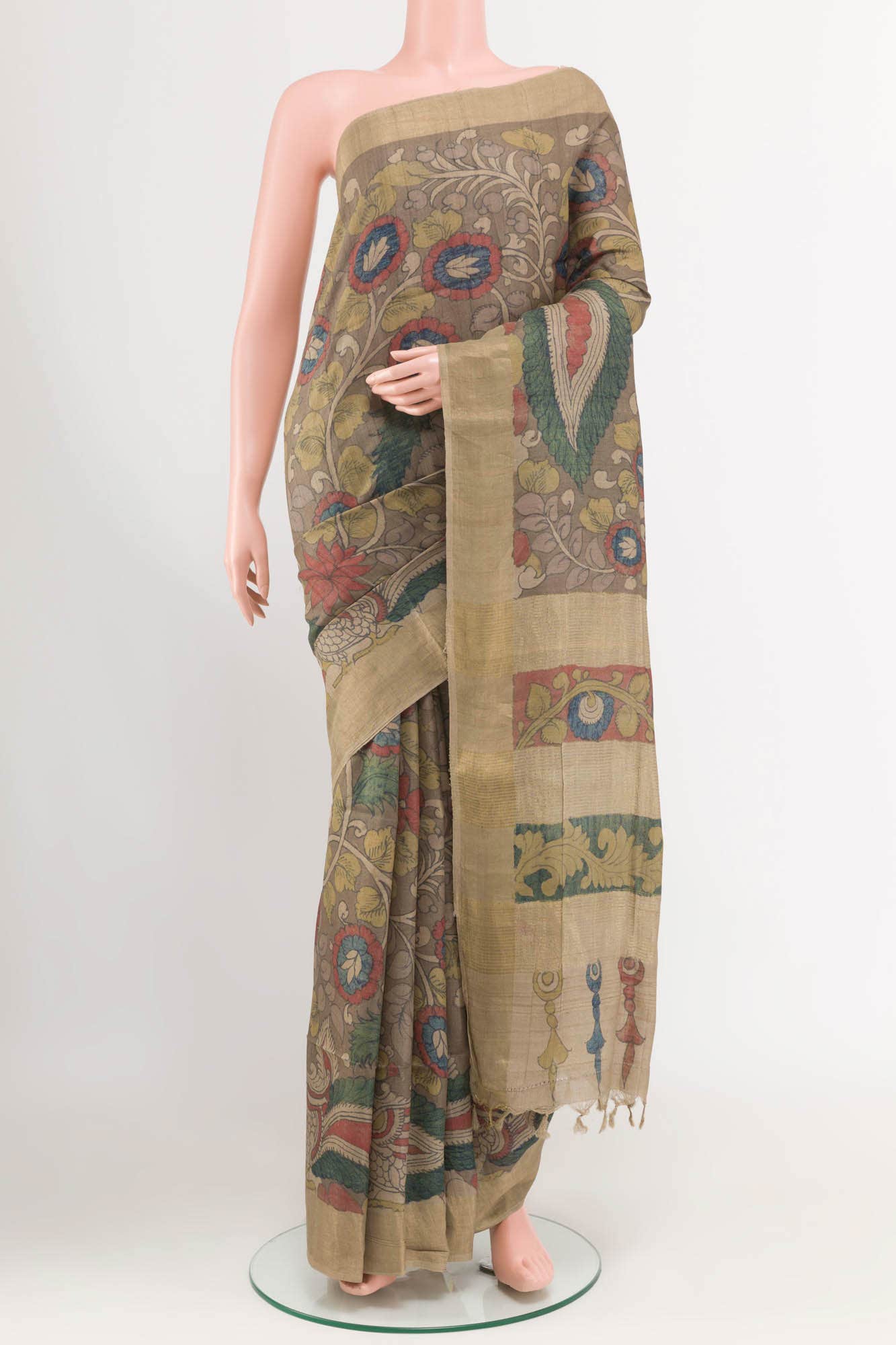 Brown Tussar Saree
