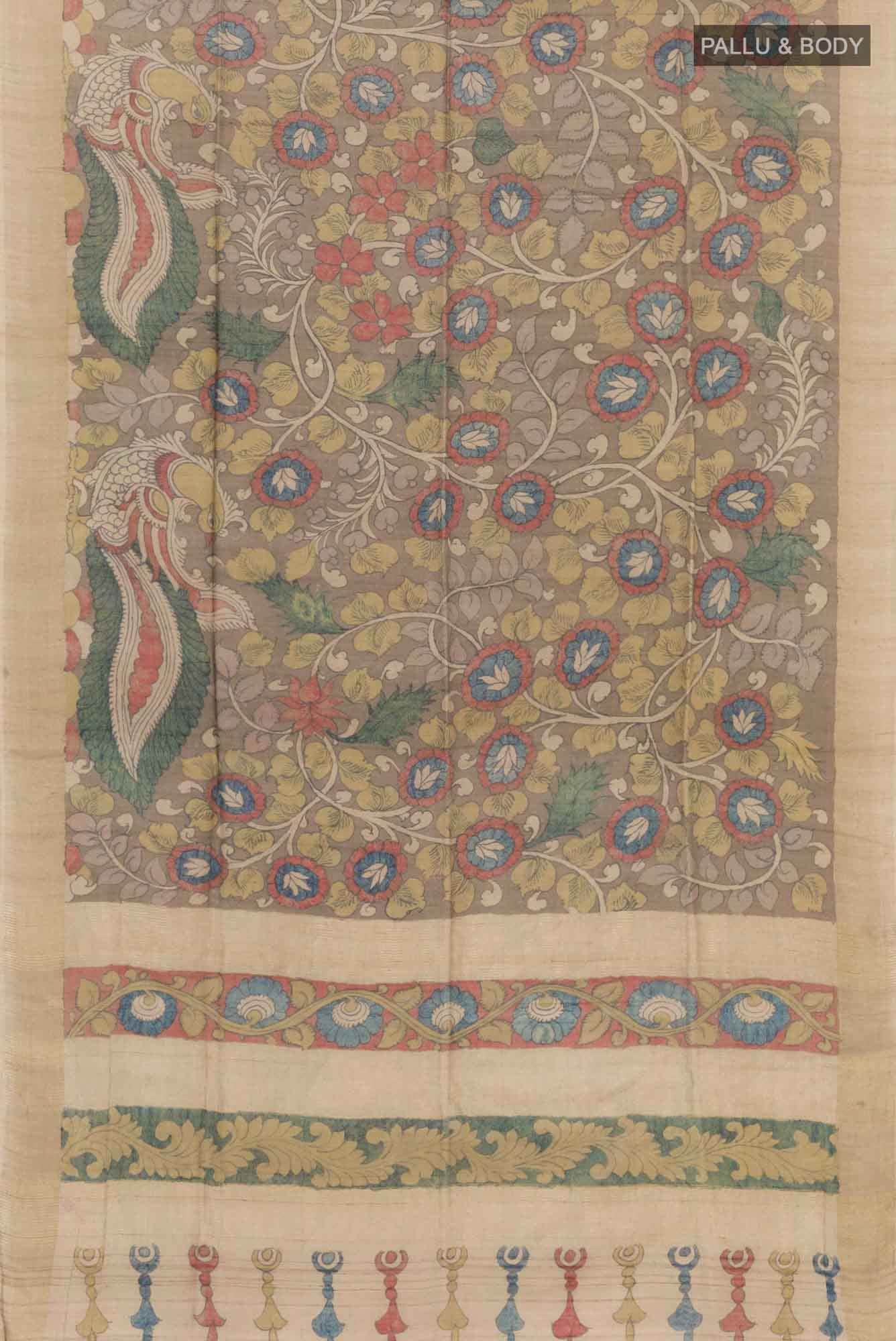 Brown Tussar Saree