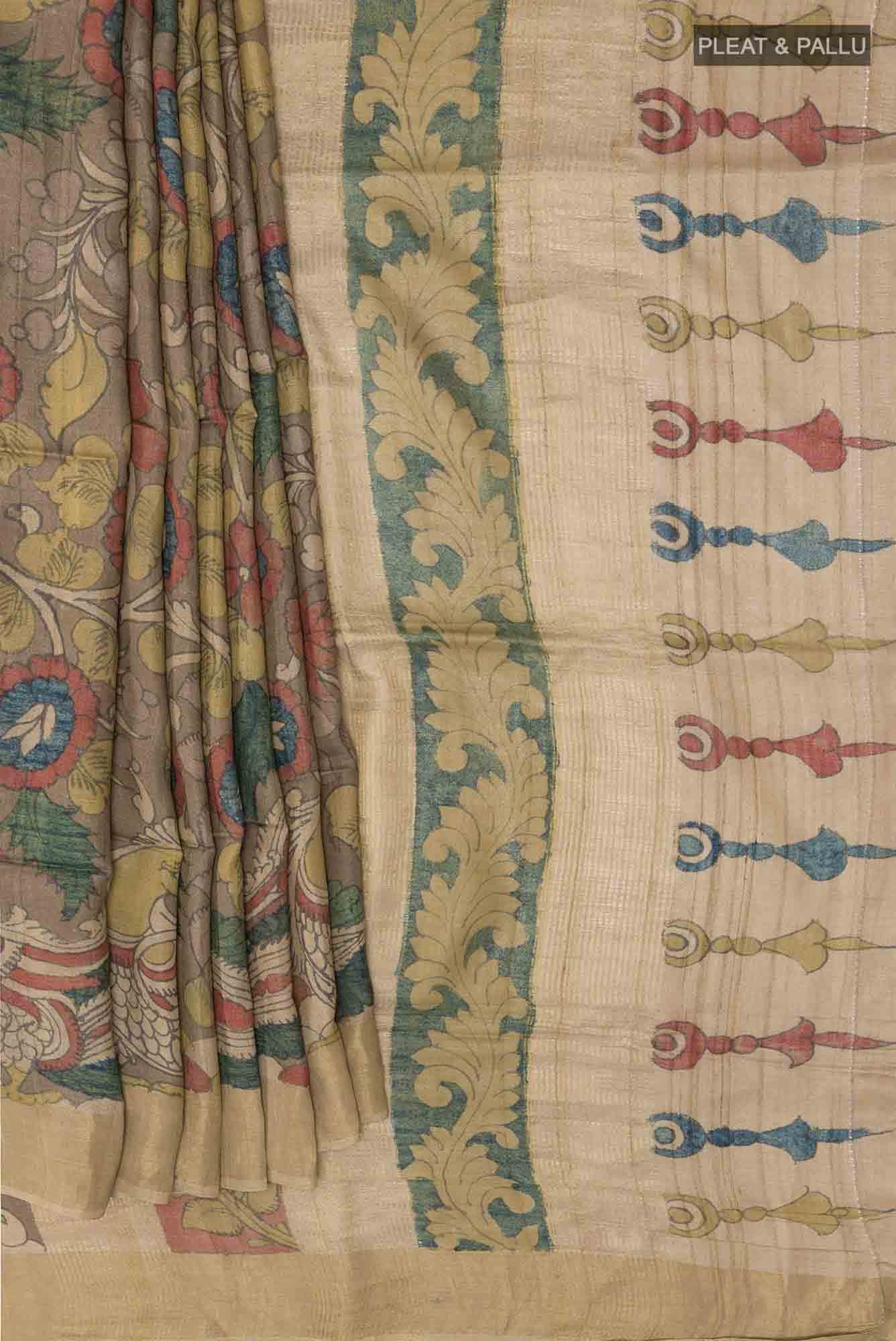 Brown Tussar Saree