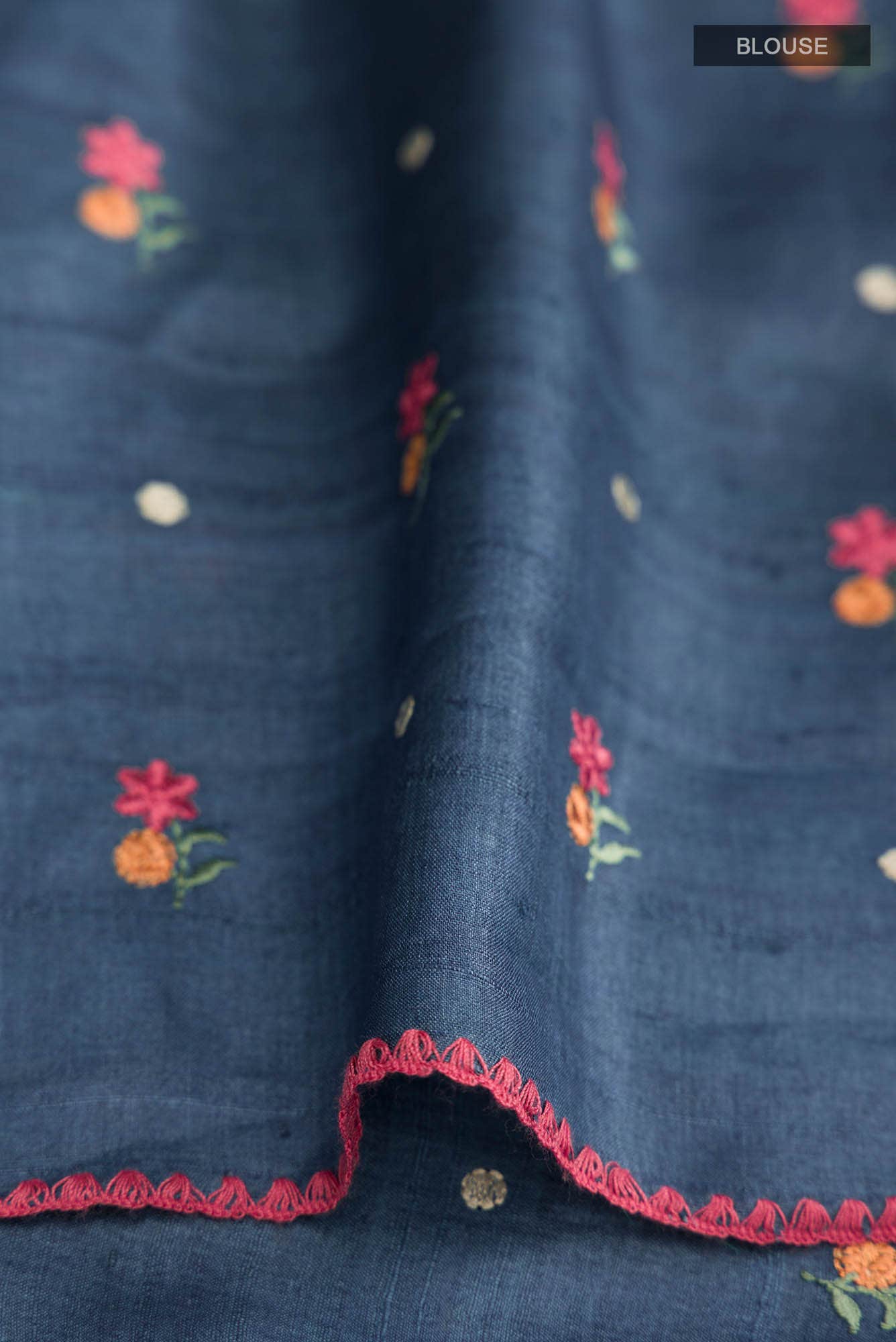 Blue Bhagalpuri Tussar Silk Saree