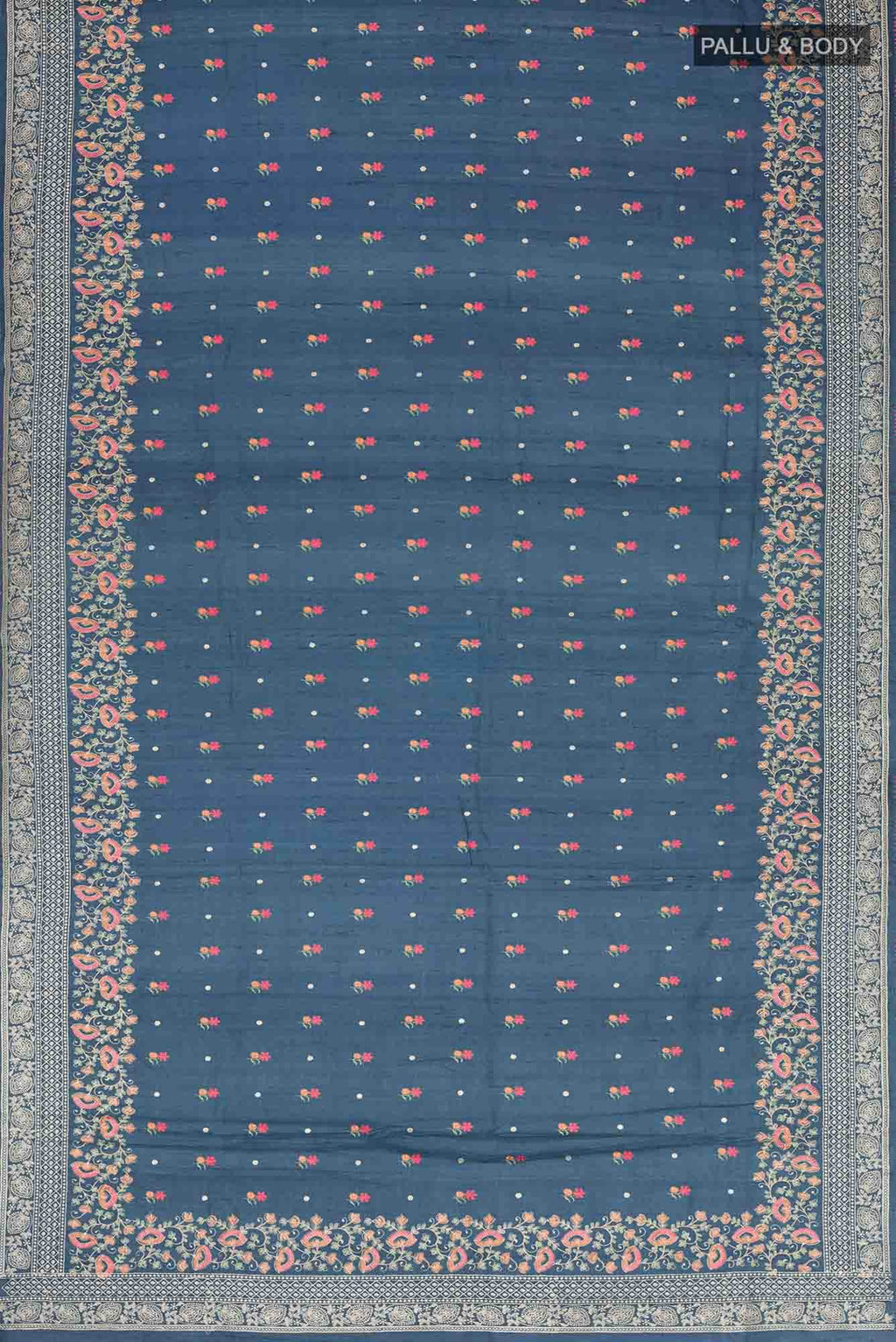 Blue Bhagalpuri Tussar Silk Saree