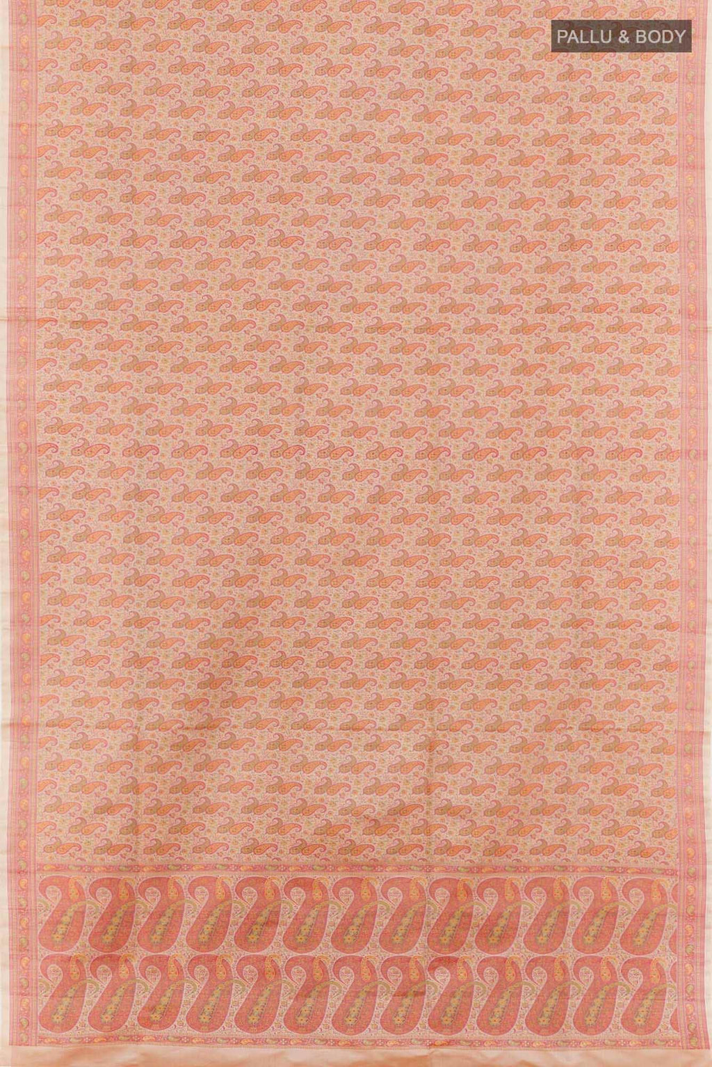 Beige Banarasi Tanchoi Silk Saree