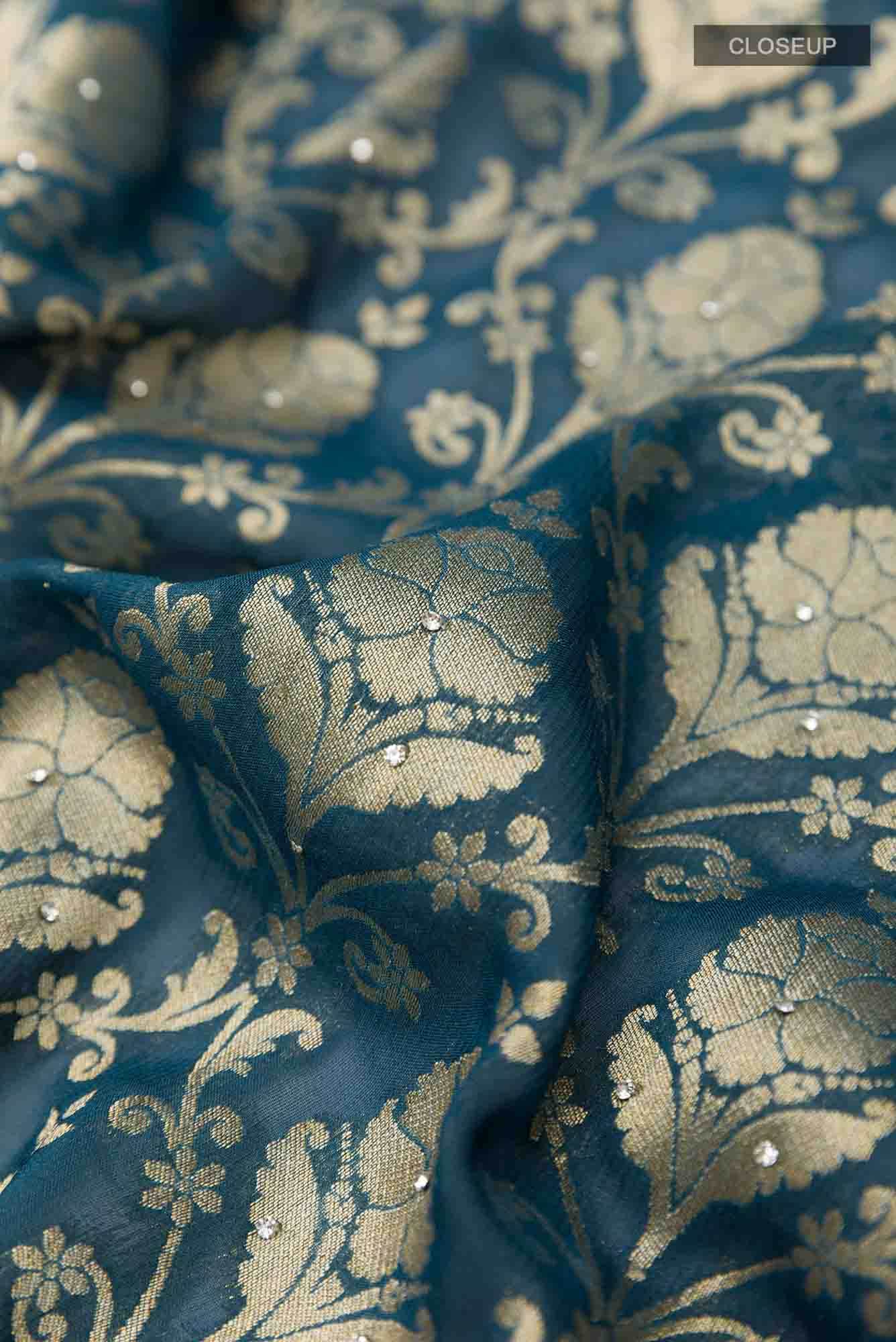 Blue Georgette Saree