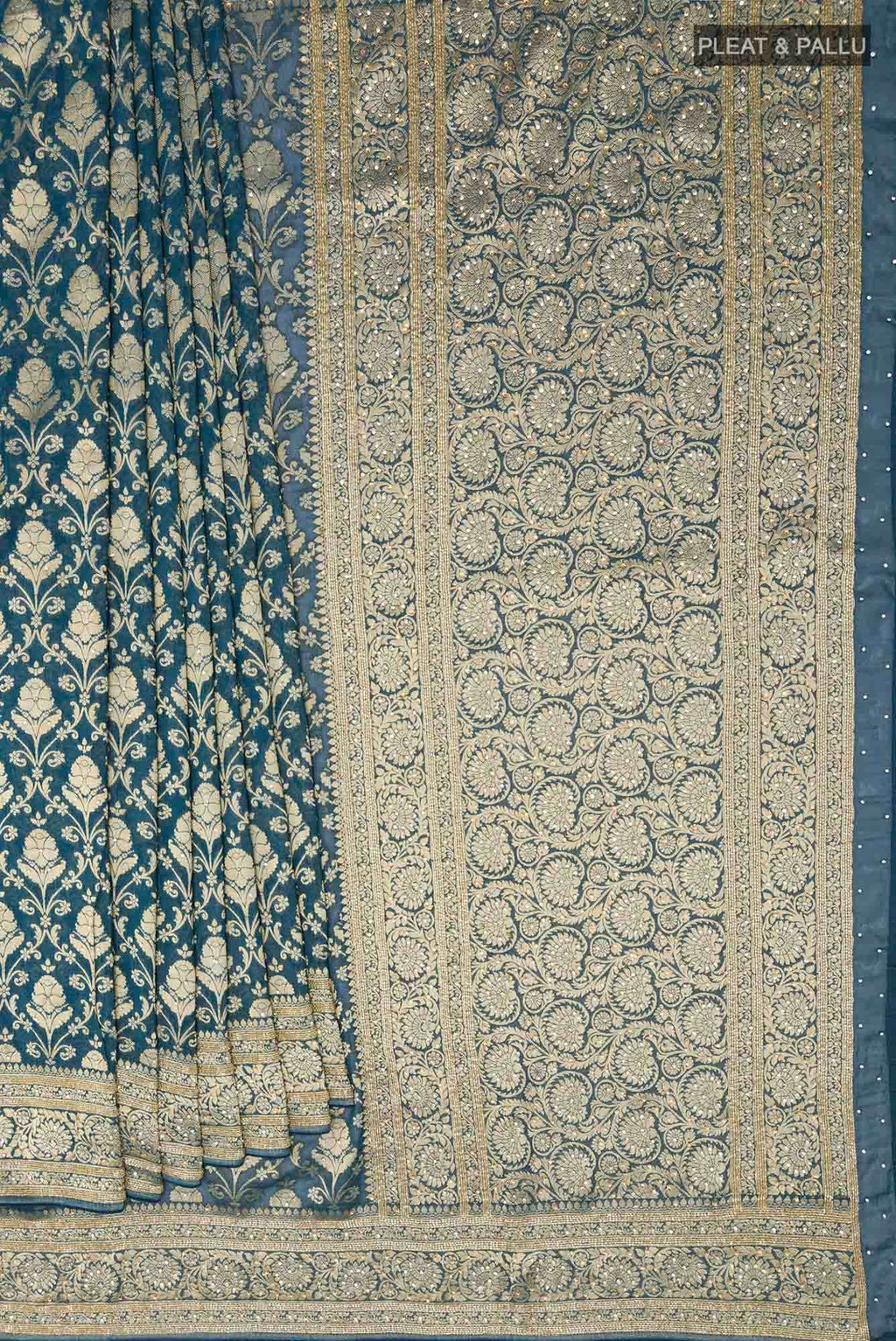 Blue Georgette Saree