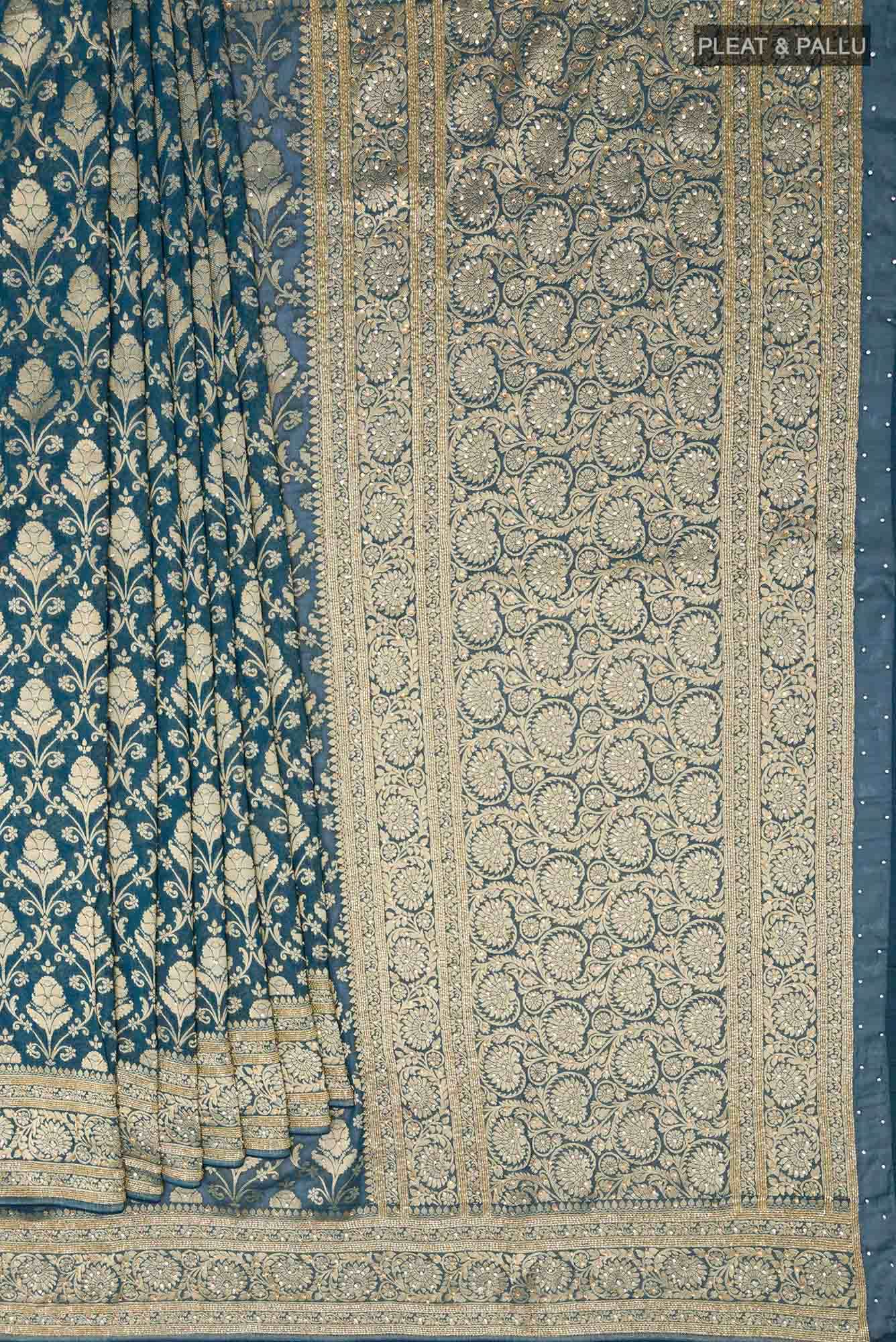Blue Georgette Saree
