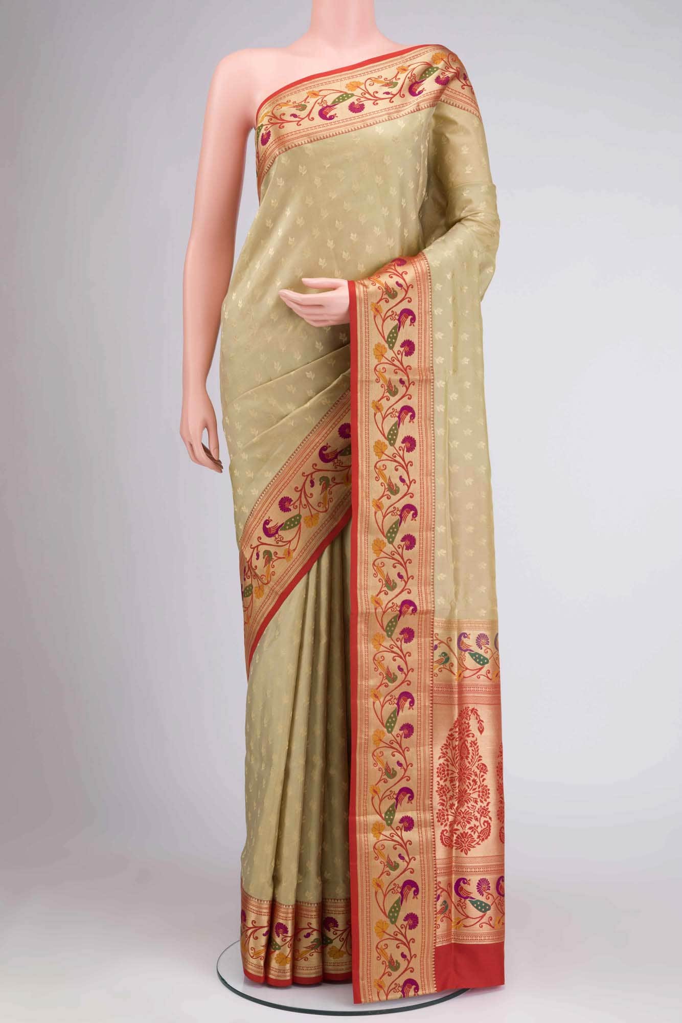 Beige Soft Silk Saree