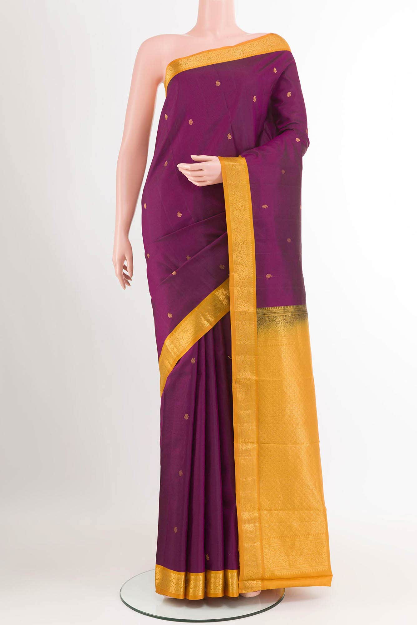 Purple Kanchipuram Silk Saree