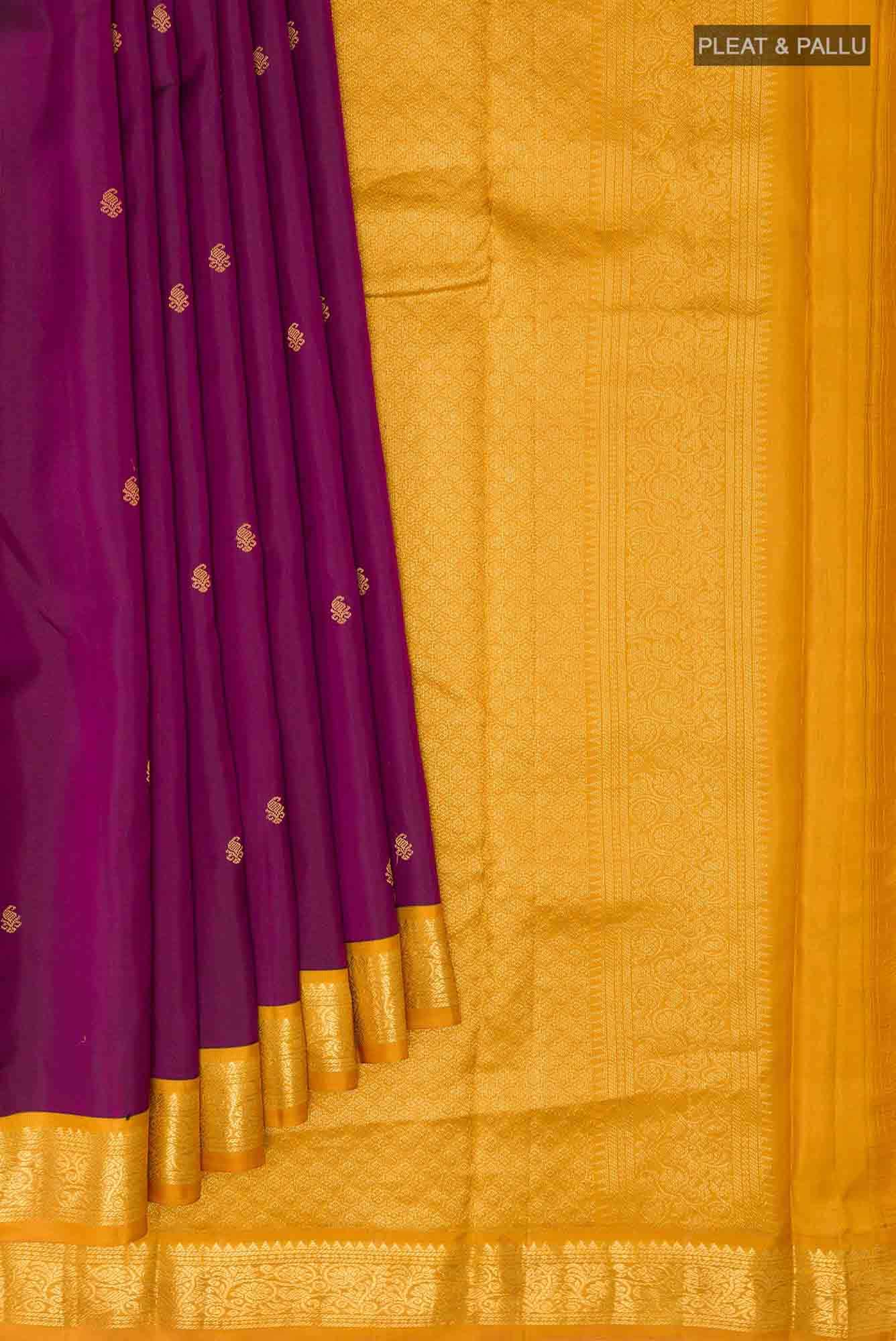 Purple Kanchipuram Silk Saree