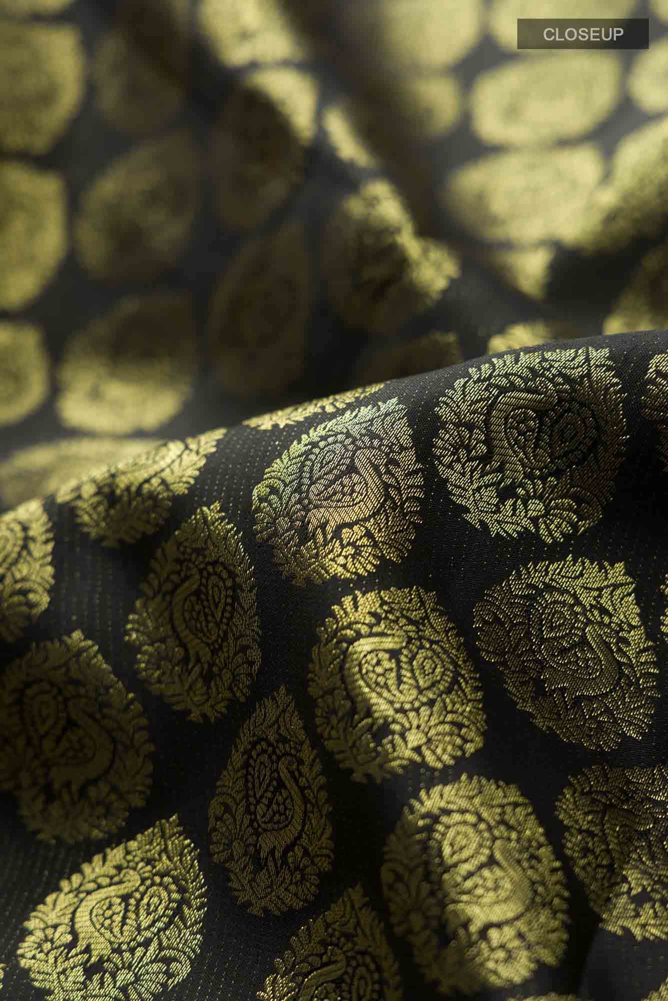 Black Kanchipuram Silk Saree