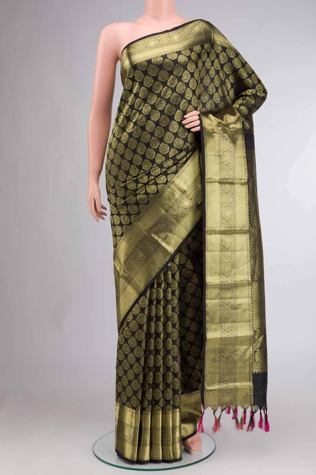 Black Kanchipuram Silk Saree