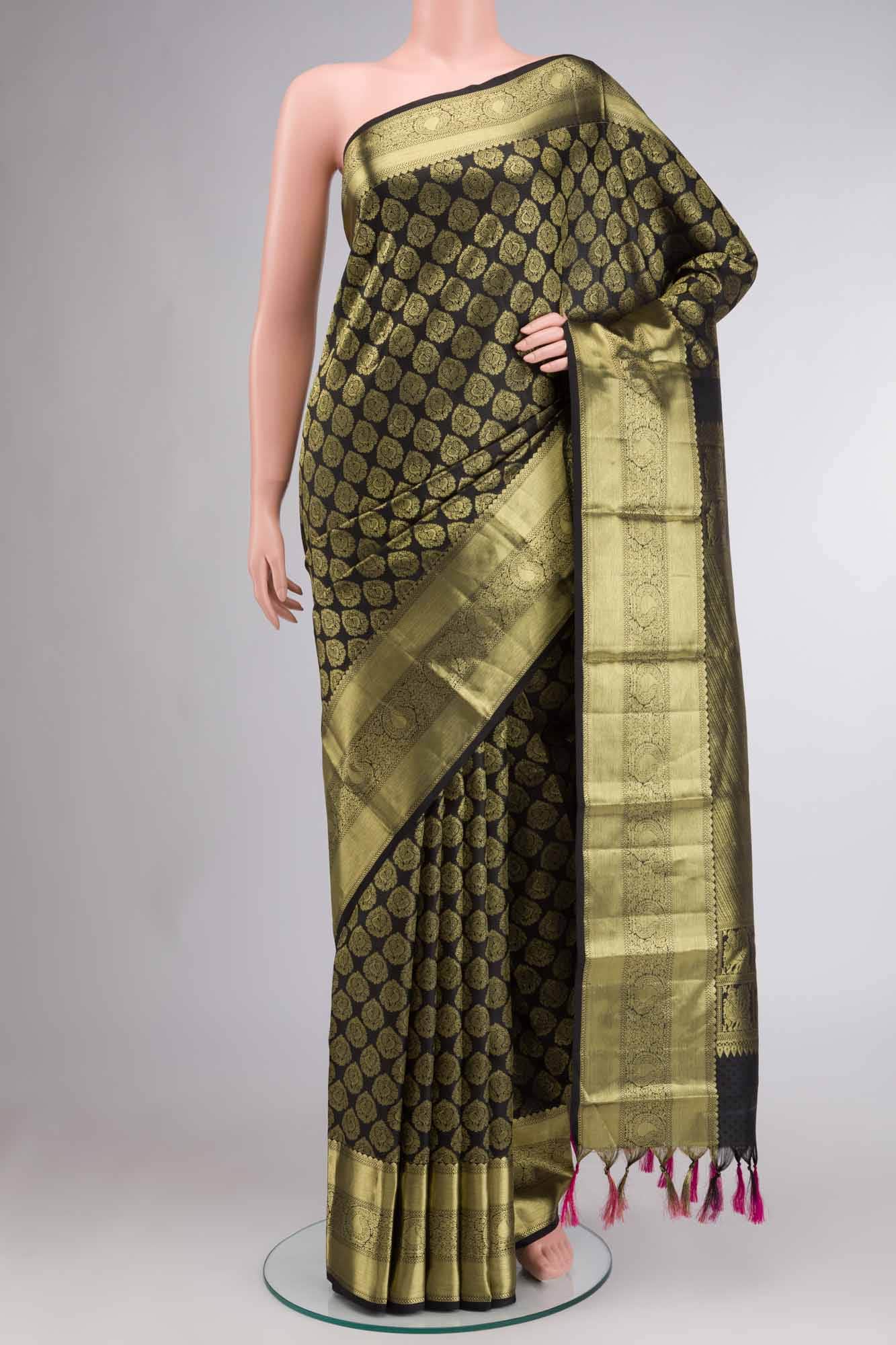 Black Kanchipuram Silk Saree