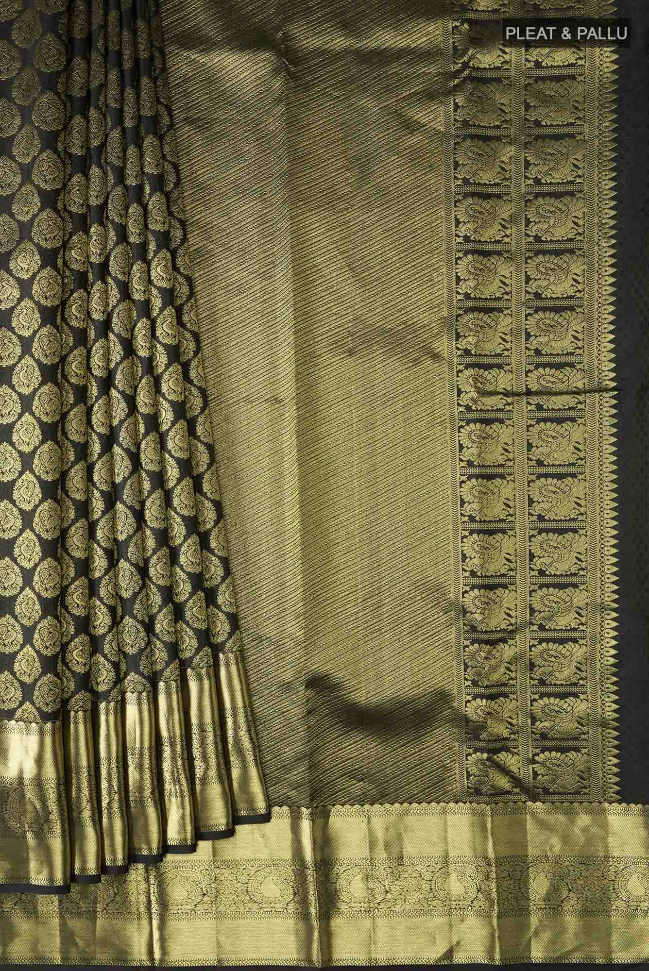 Black Kanchipuram Silk Saree