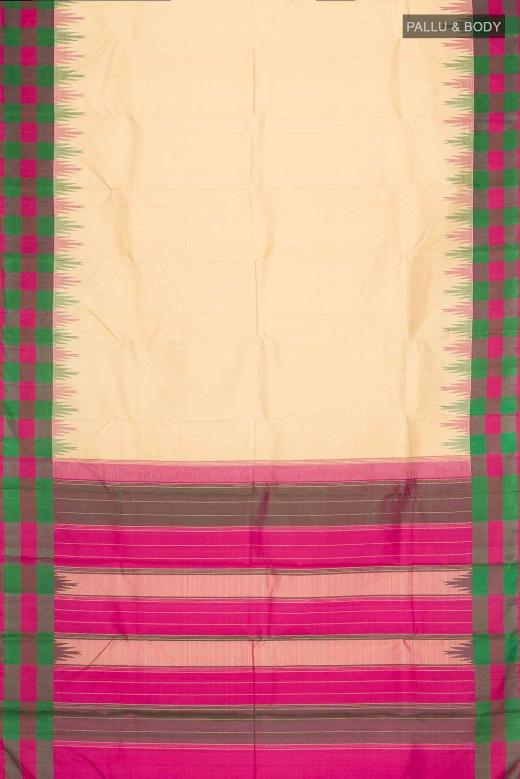 Beige Kanchipuram Silk Saree
