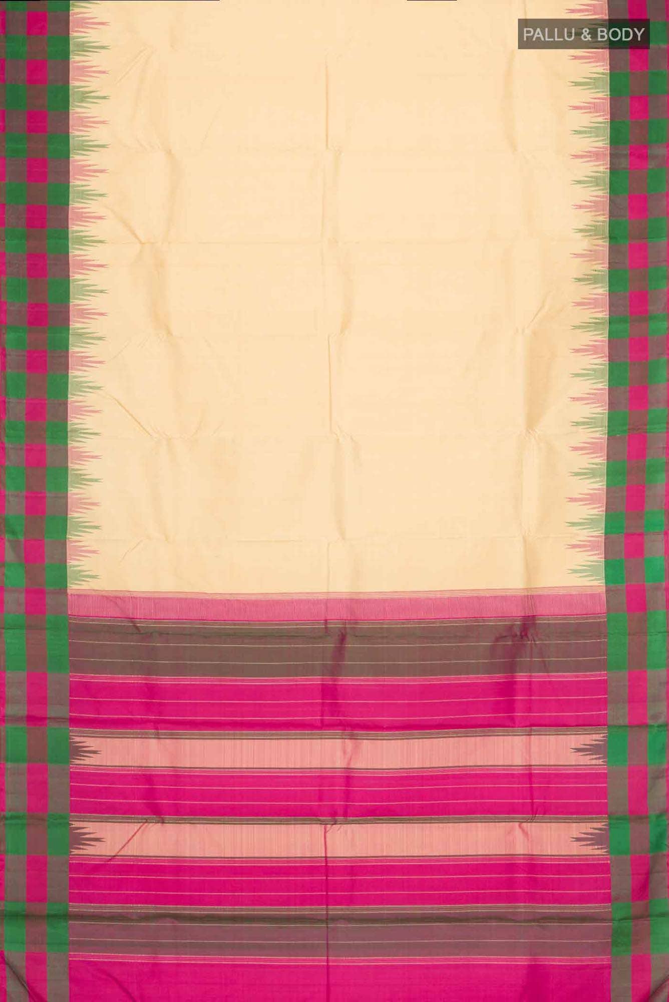 Beige Kanchipuram Silk Saree