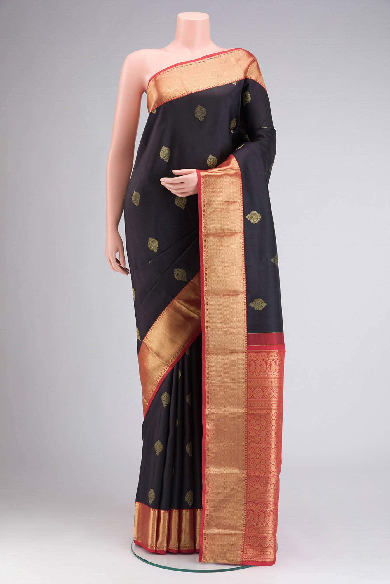 Black Kanchipuram Silk Saree