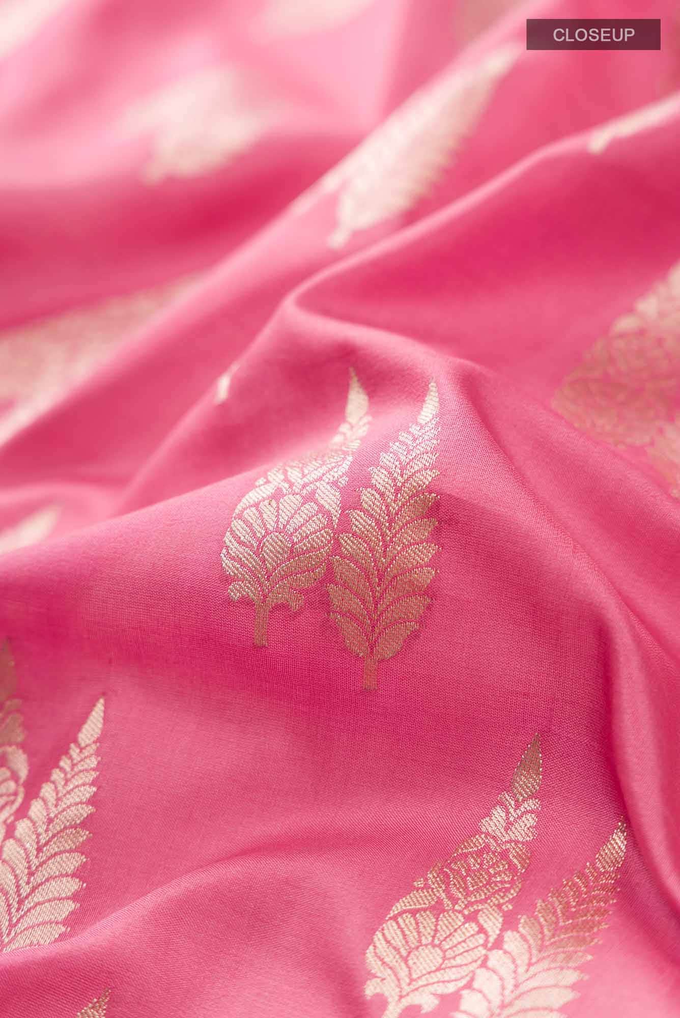 Dark Pink Banarasi Silk Saree