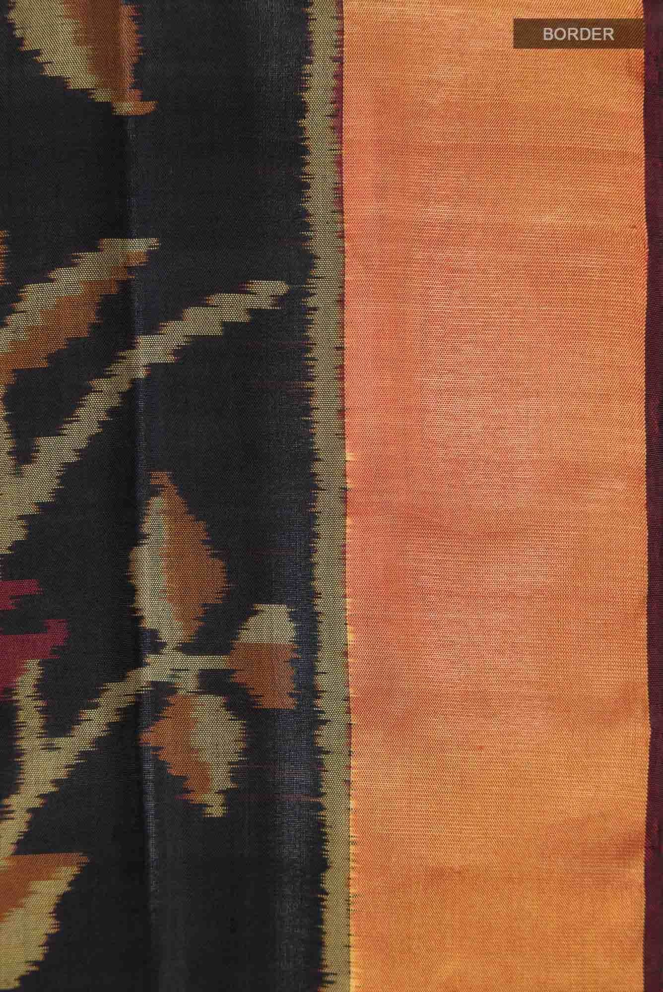 Black Rajkot Patola Silk Saree
