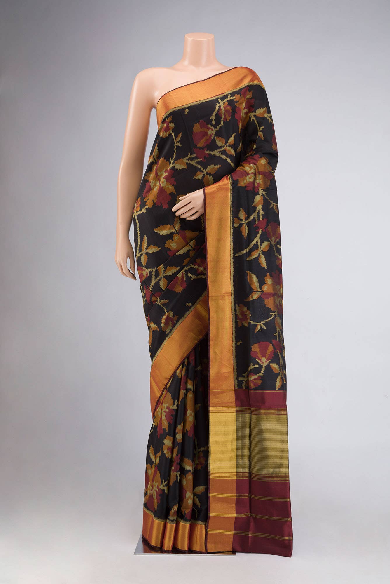 Black Rajkot Patola Silk Saree