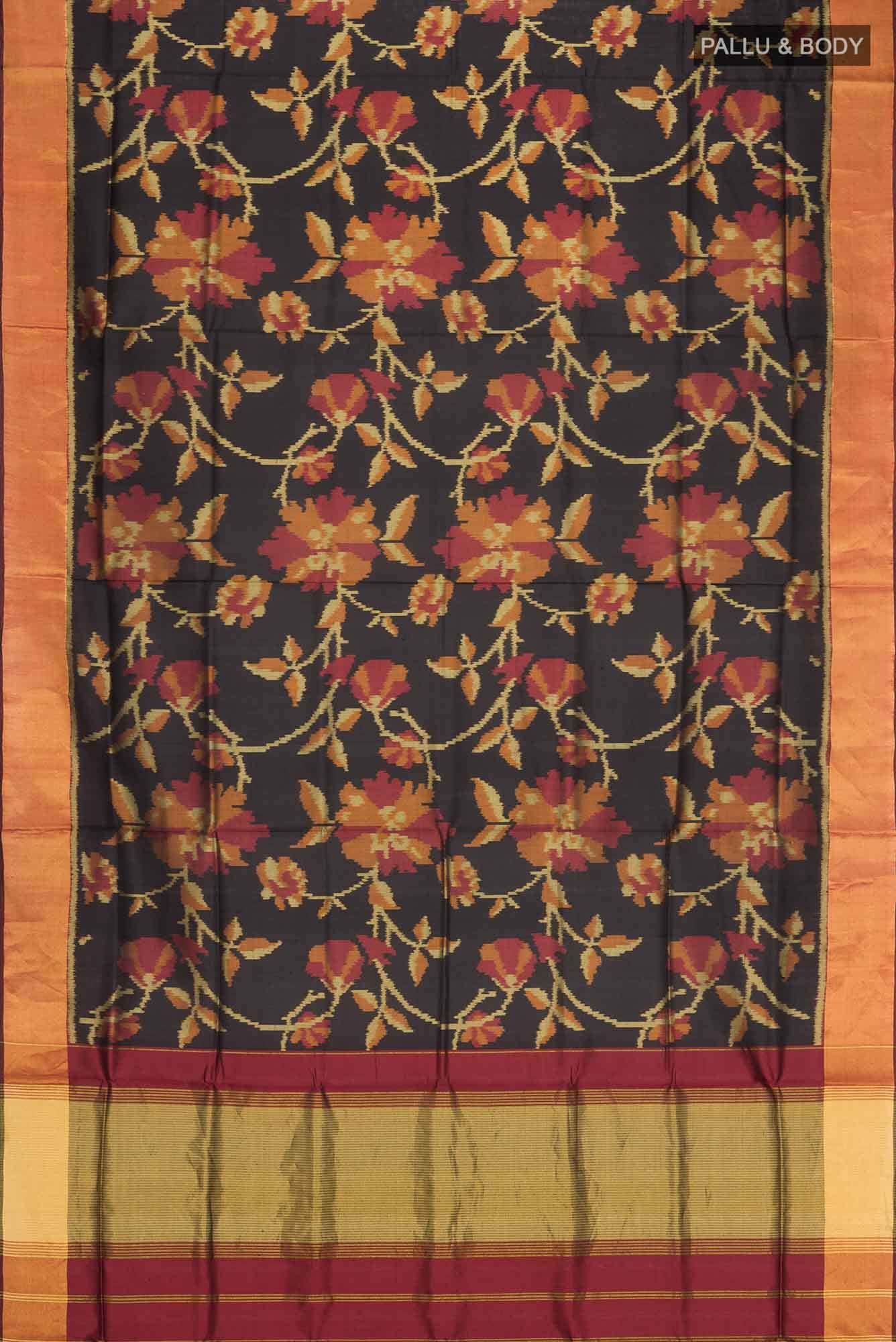 Black Rajkot Patola Silk Saree