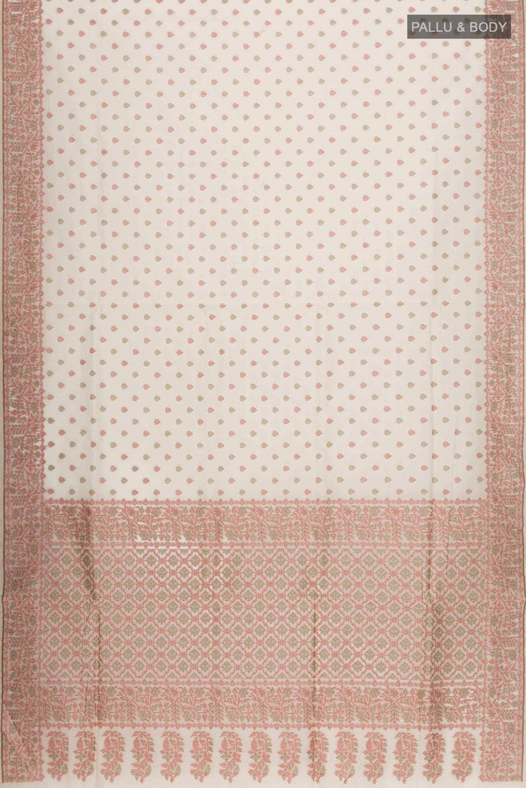 Cream Silk Cotton Saree