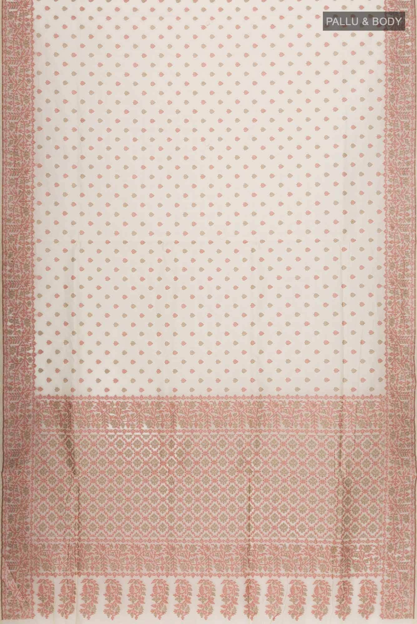 Cream Silk Cotton Saree