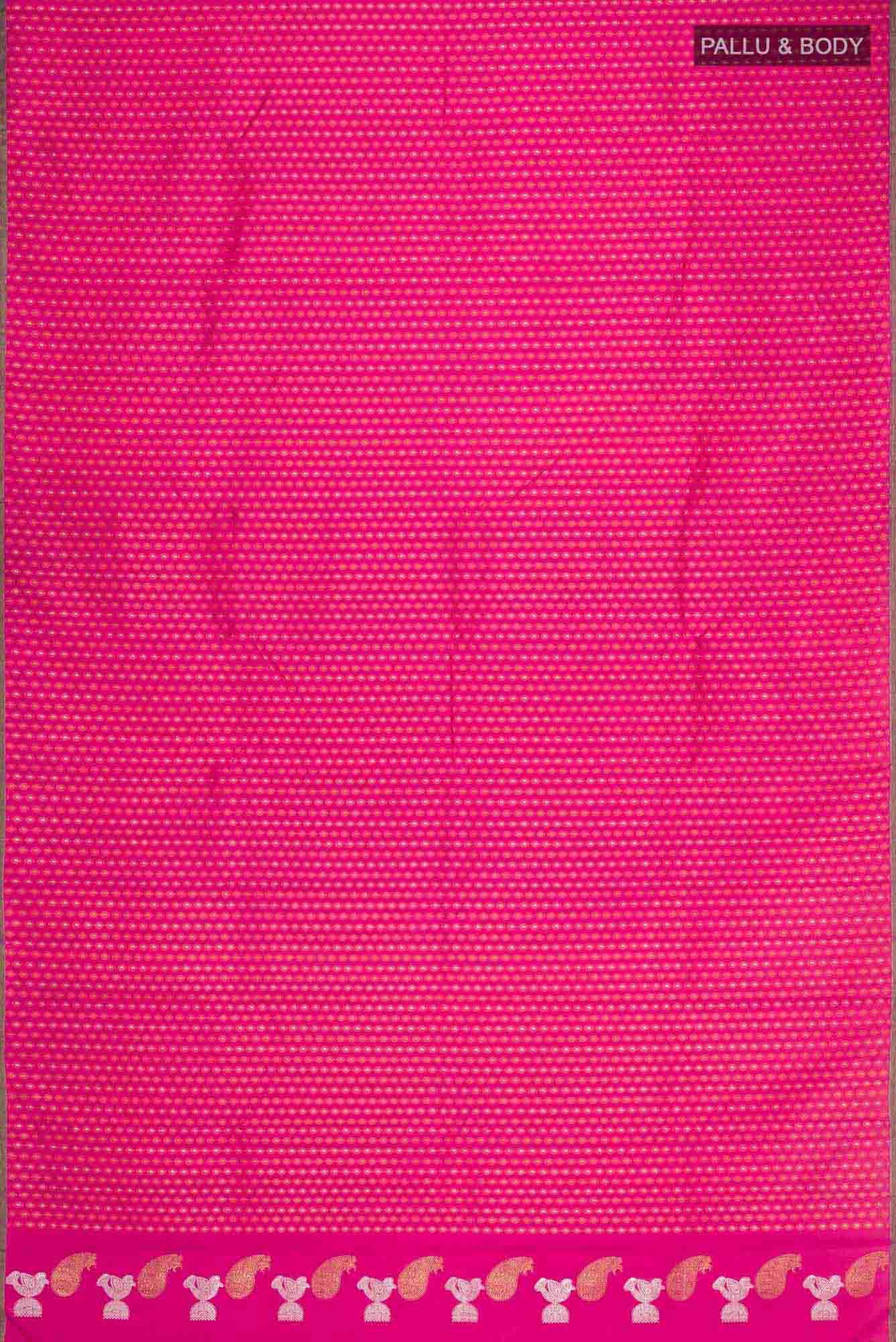 Pure Silk Pure Zari Pink Kanchipuram Saree