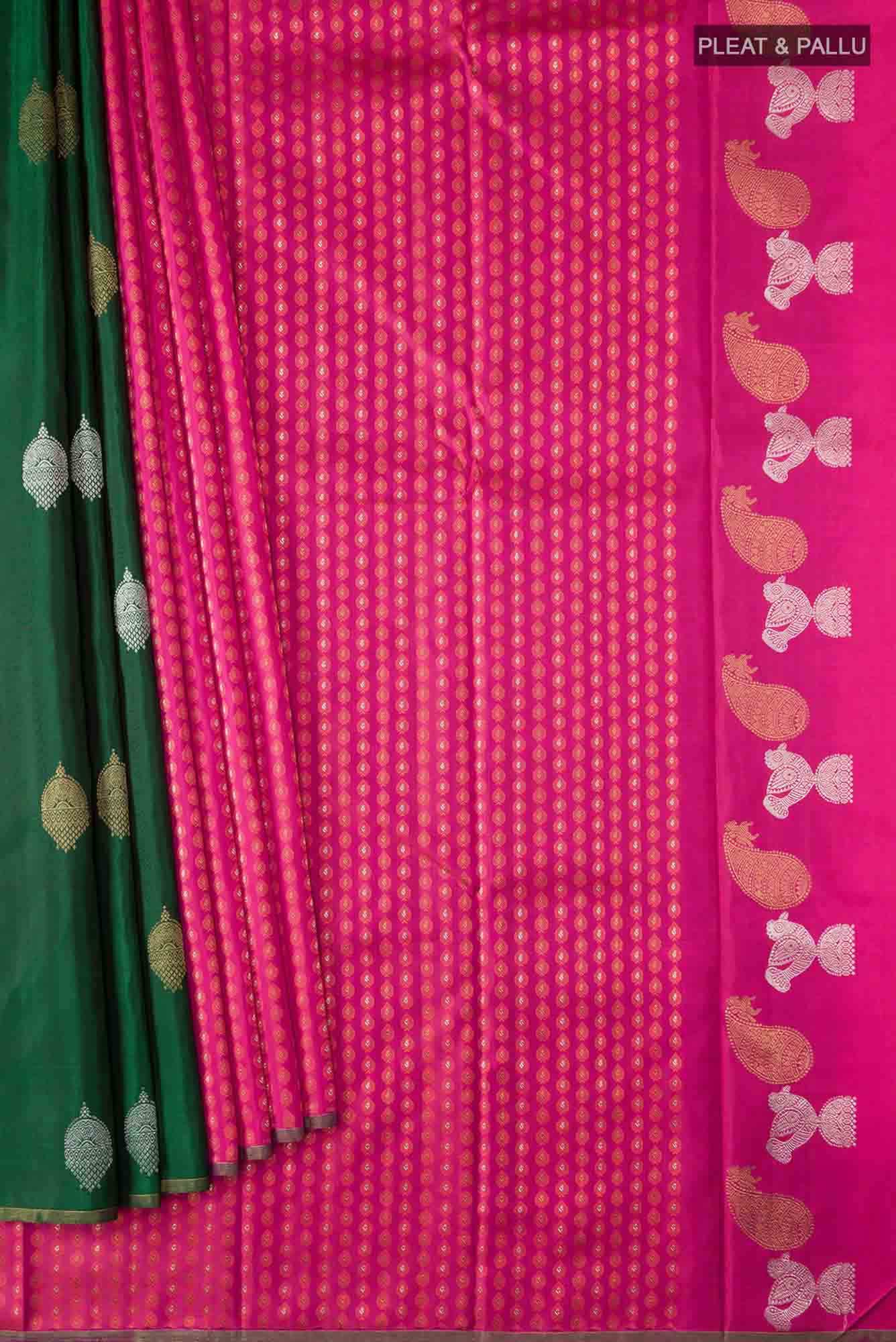 Pure Silk Pure Zari Pink Kanchipuram Saree