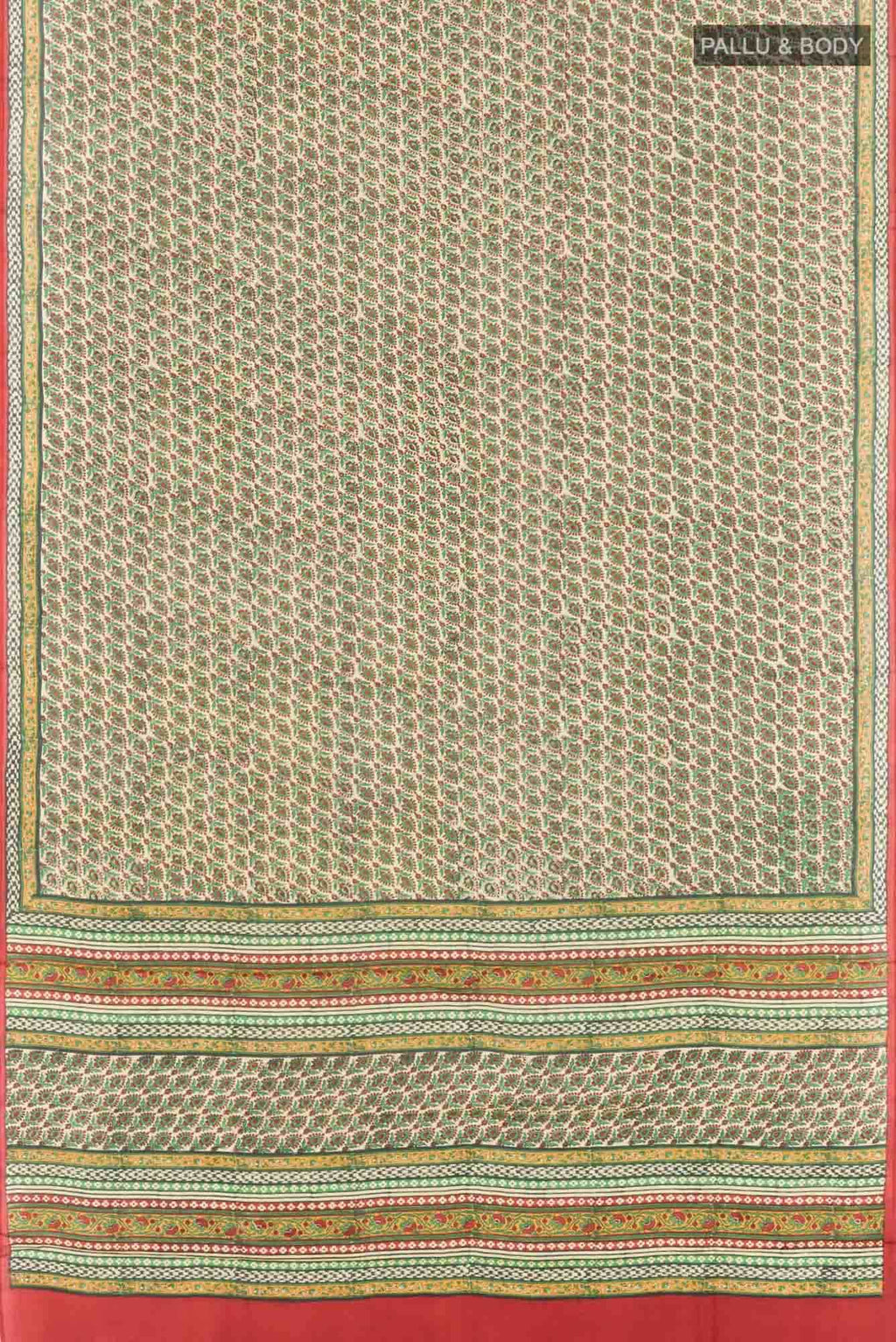 Beige Printed Silk Saree