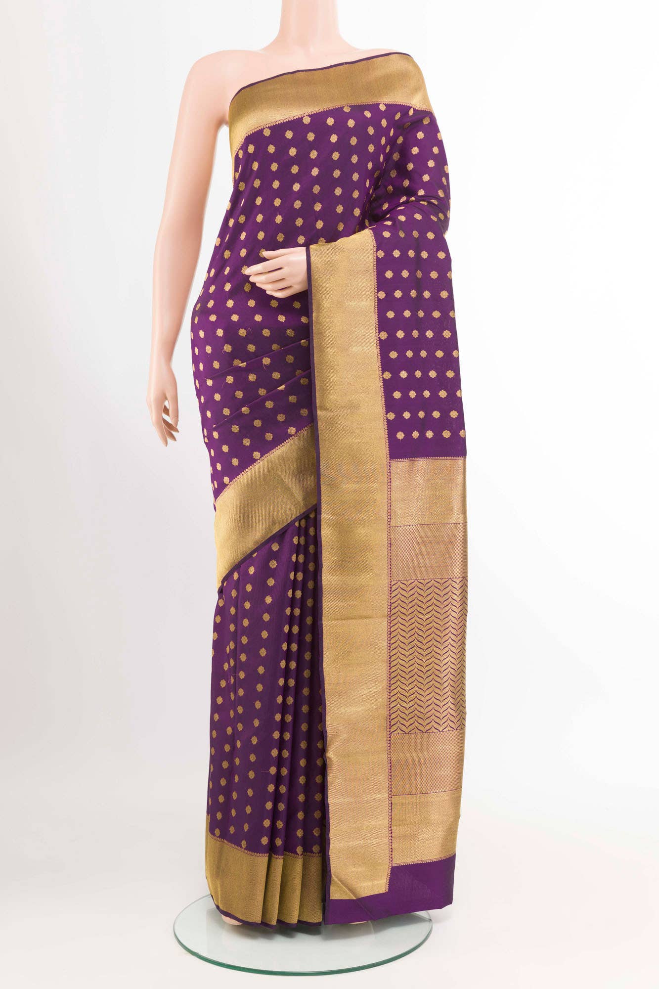 Pure Silk Pure Zari Purple Kanchipuram Saree
