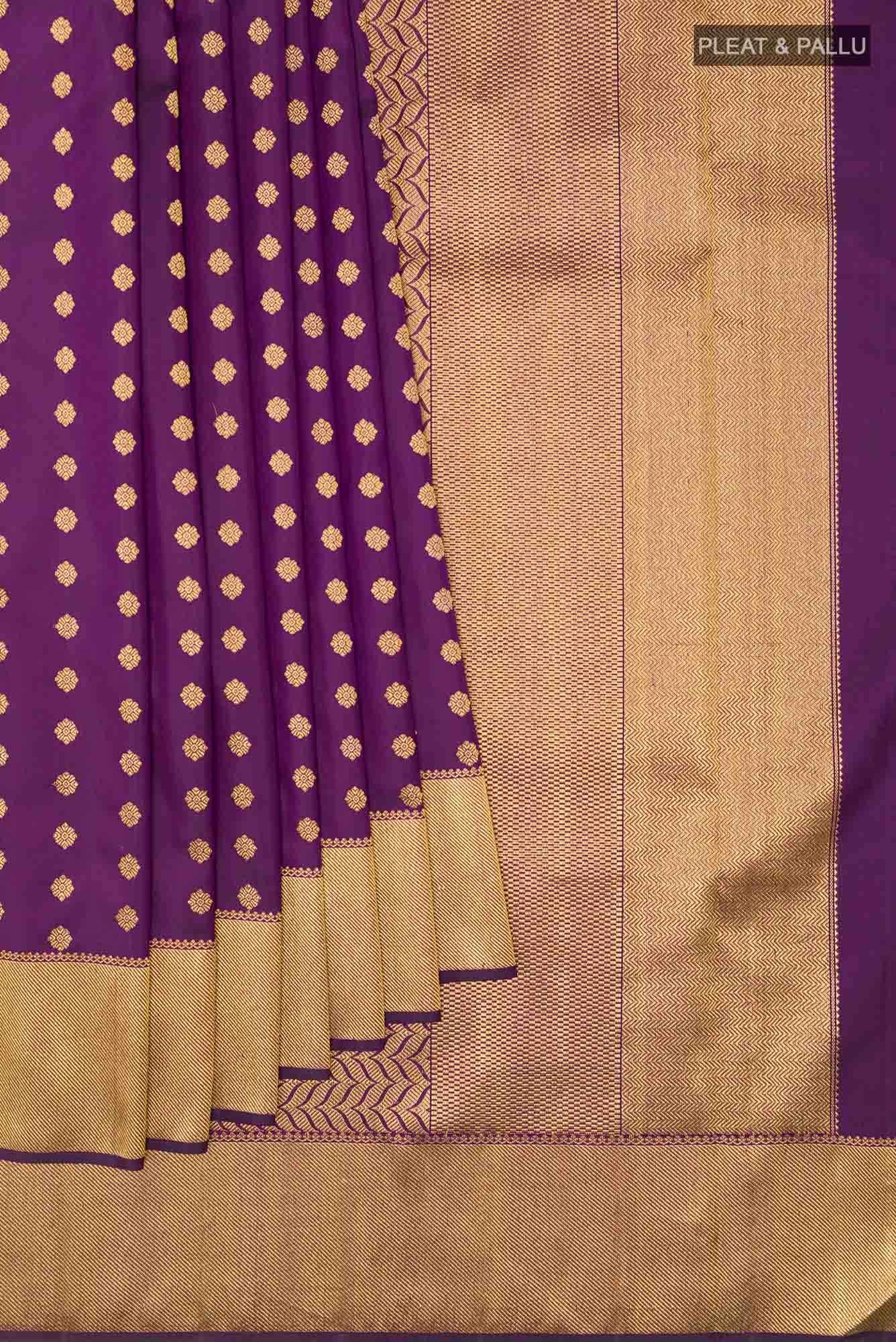 Pure Silk Pure Zari Purple Kanchipuram Saree