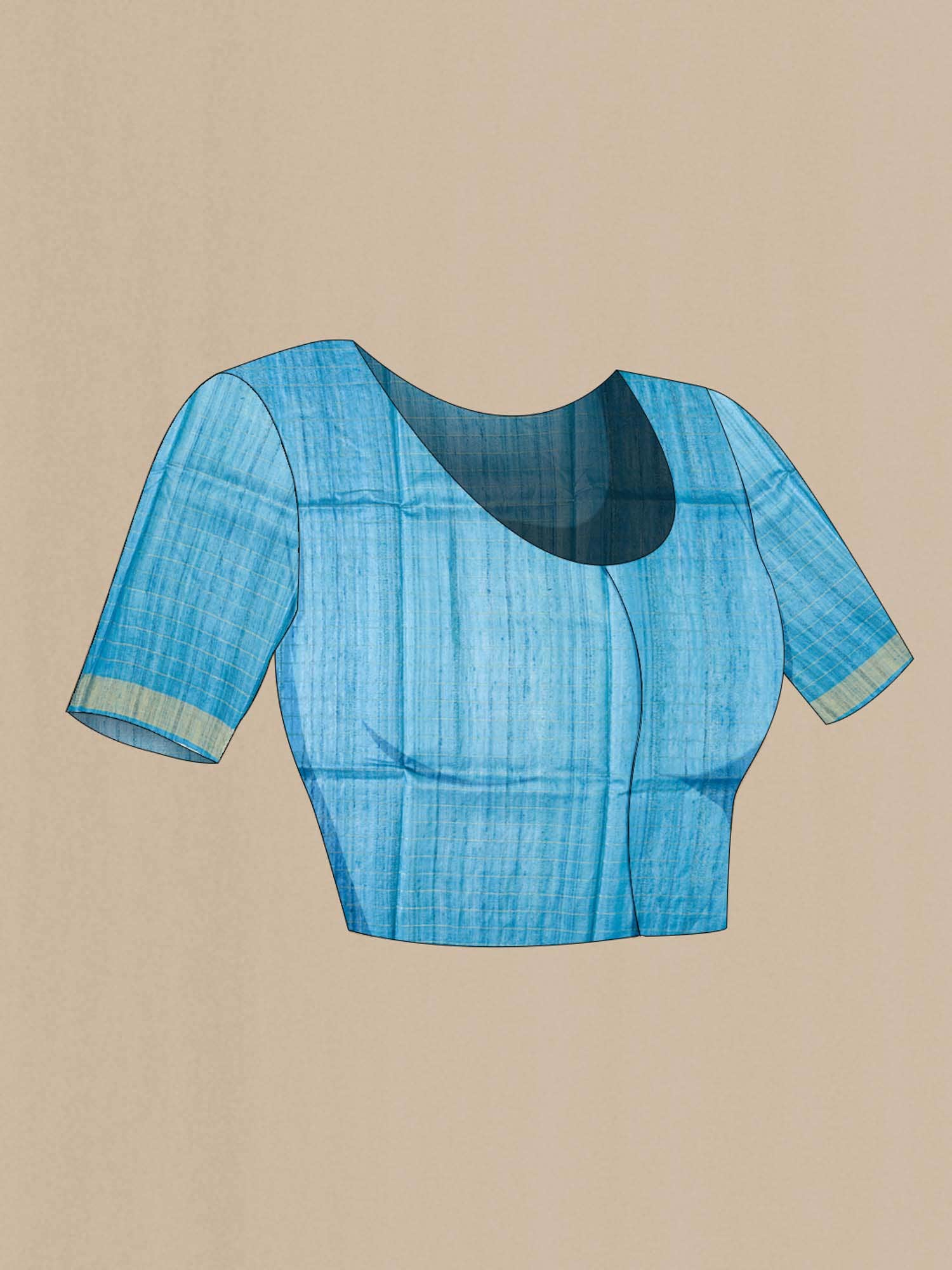 Blue Bhagalpuri Tussar Silk Saree