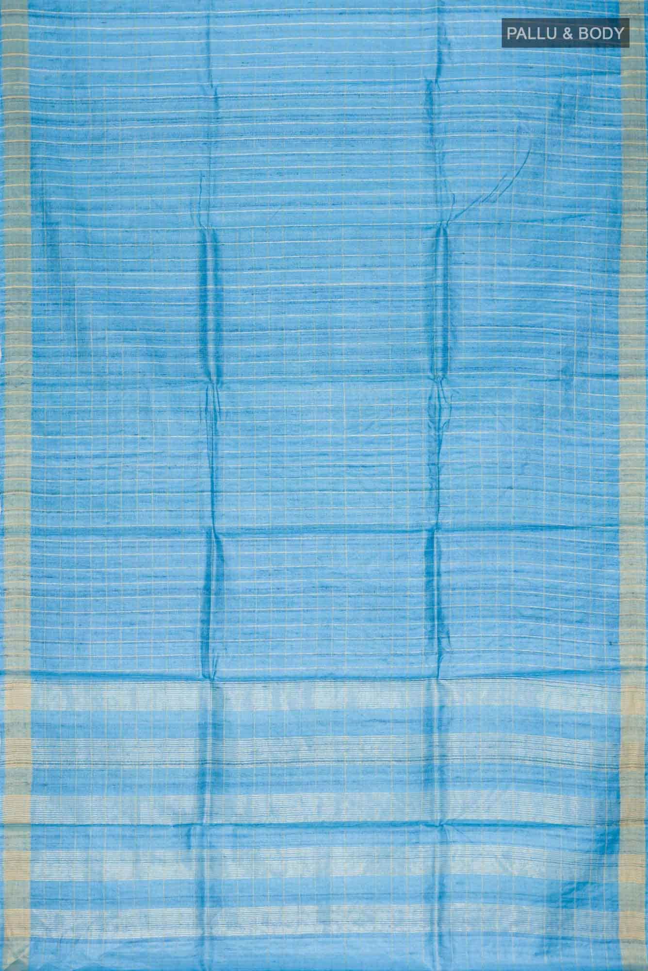 Blue Bhagalpuri Tussar Silk Saree