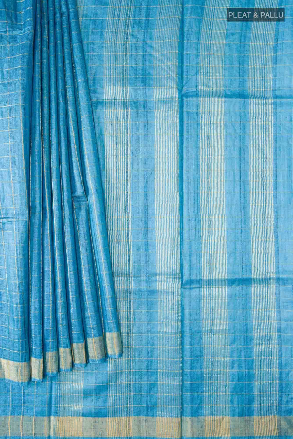 Blue Bhagalpuri Tussar Silk Saree