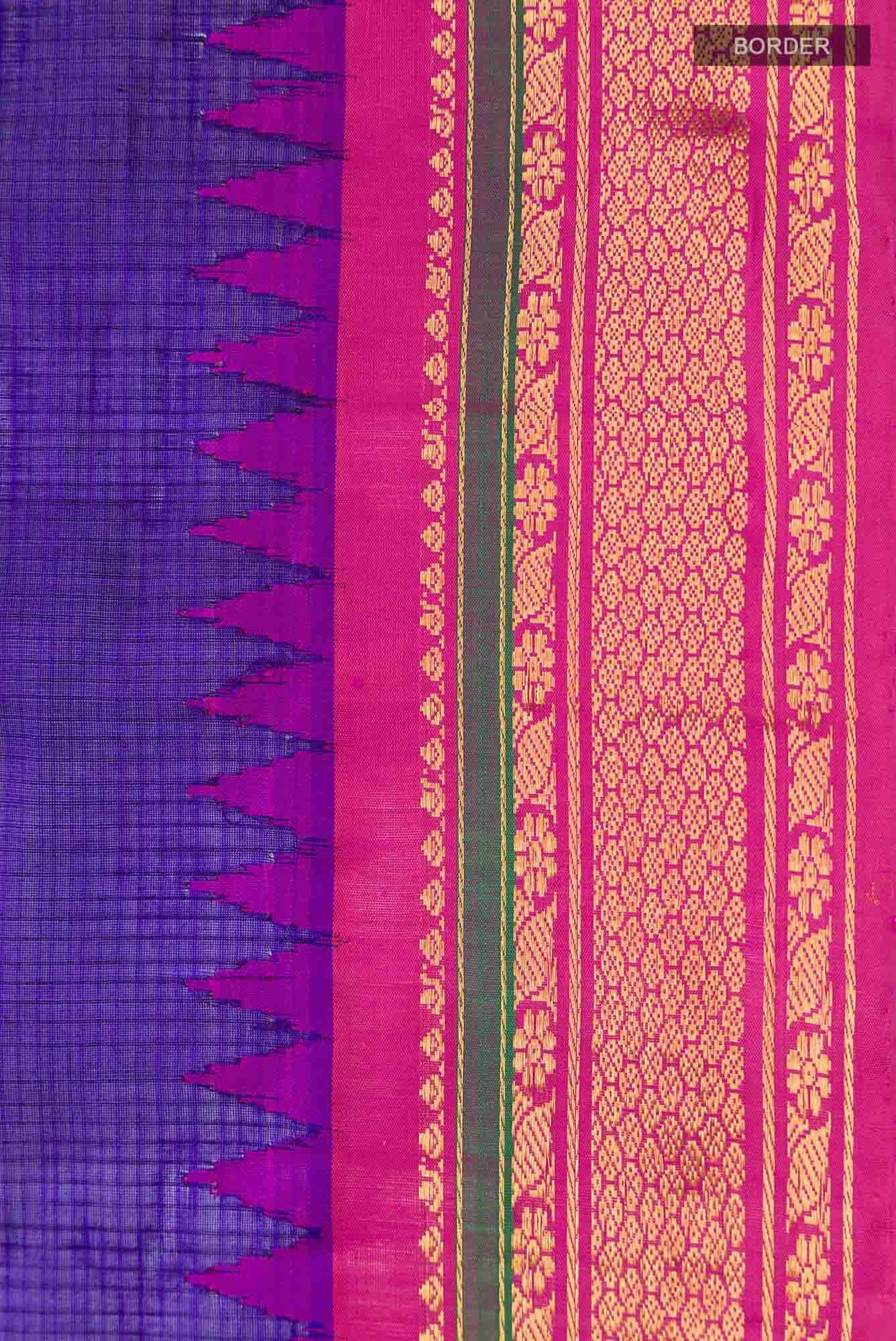 Blue Gadwal Silk Cotton Saree