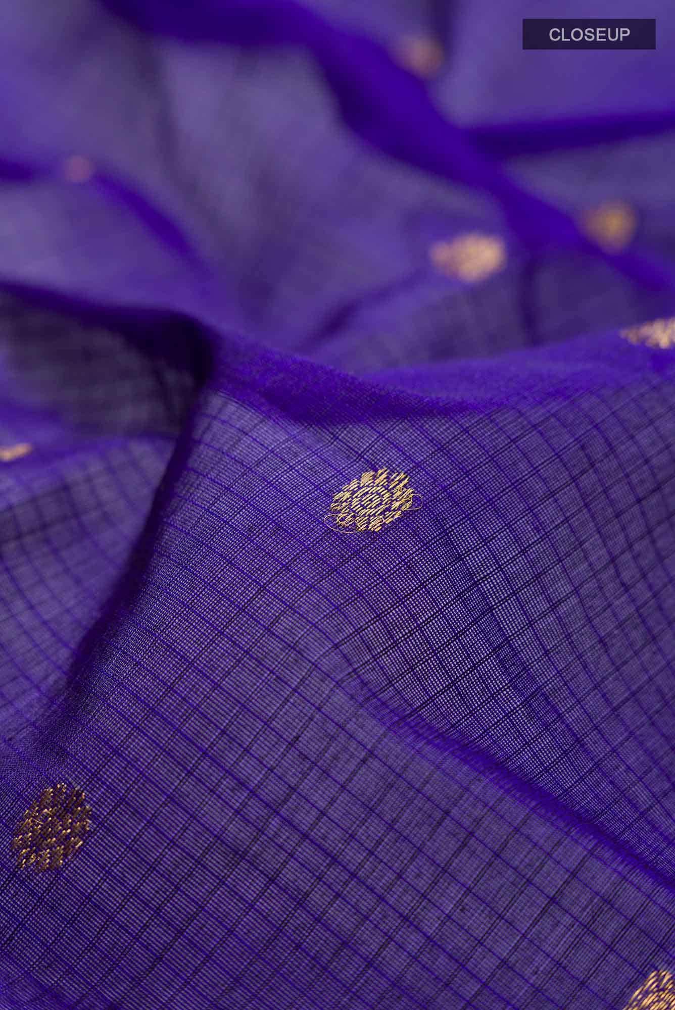 Blue Gadwal Silk Cotton Saree