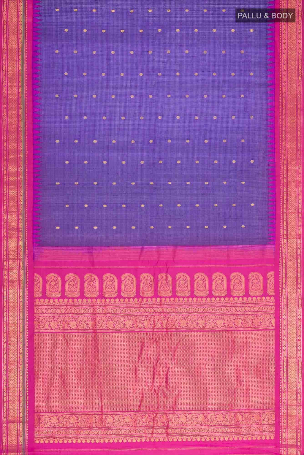 Blue Gadwal Silk Cotton Saree